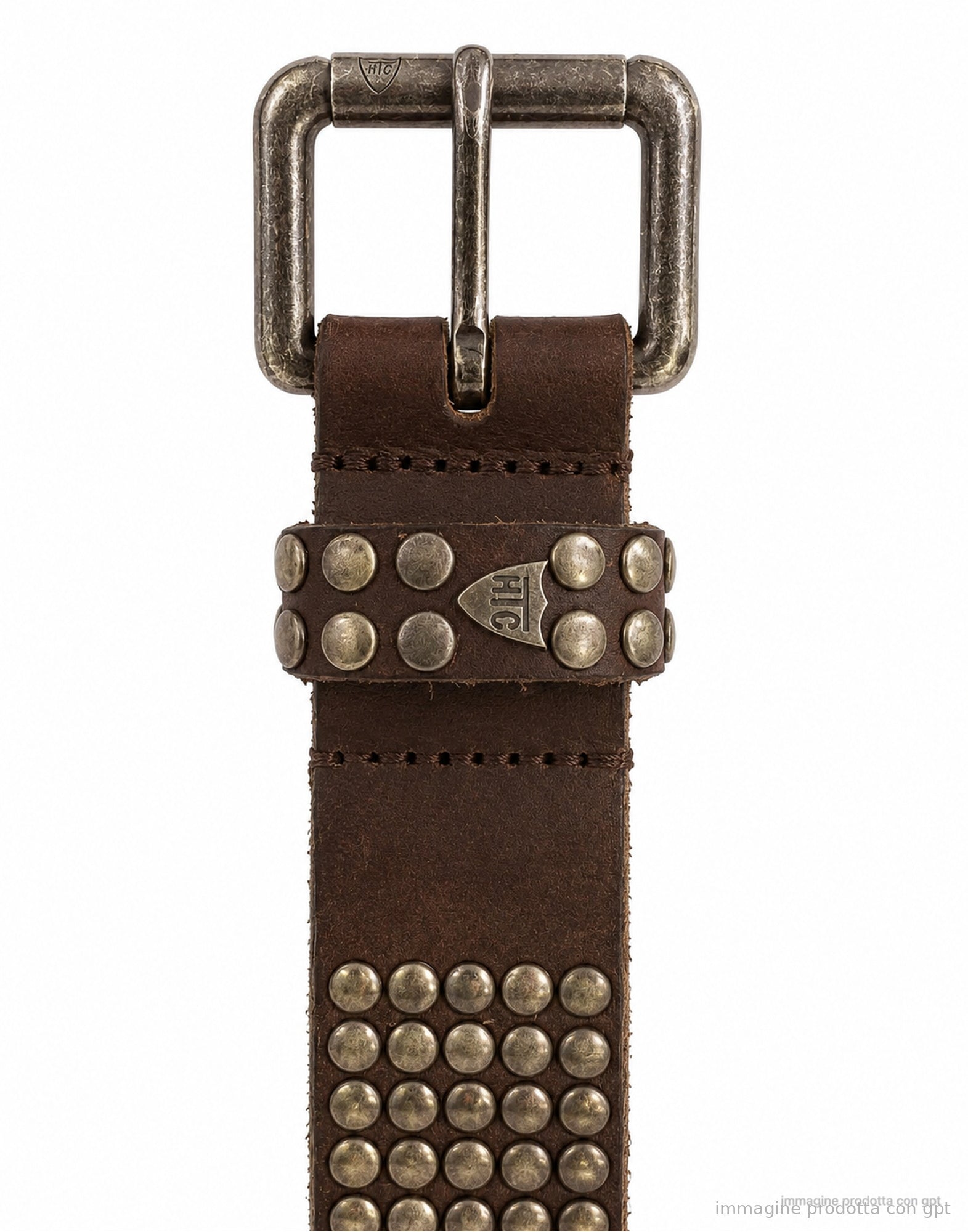Belt with Multi Studs Brown