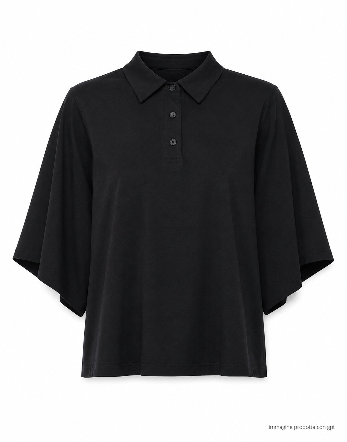 Hevo Salice Top corto de algodón negro 040 L700 0303 SALICE