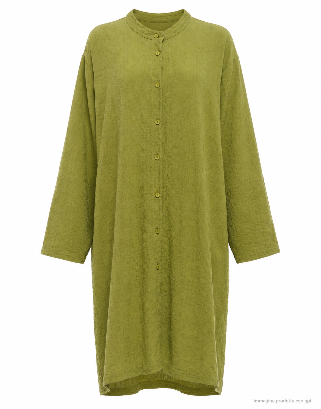 Transit Olive Long Button-Front Dress CFDTRCB114 23 OLIVE