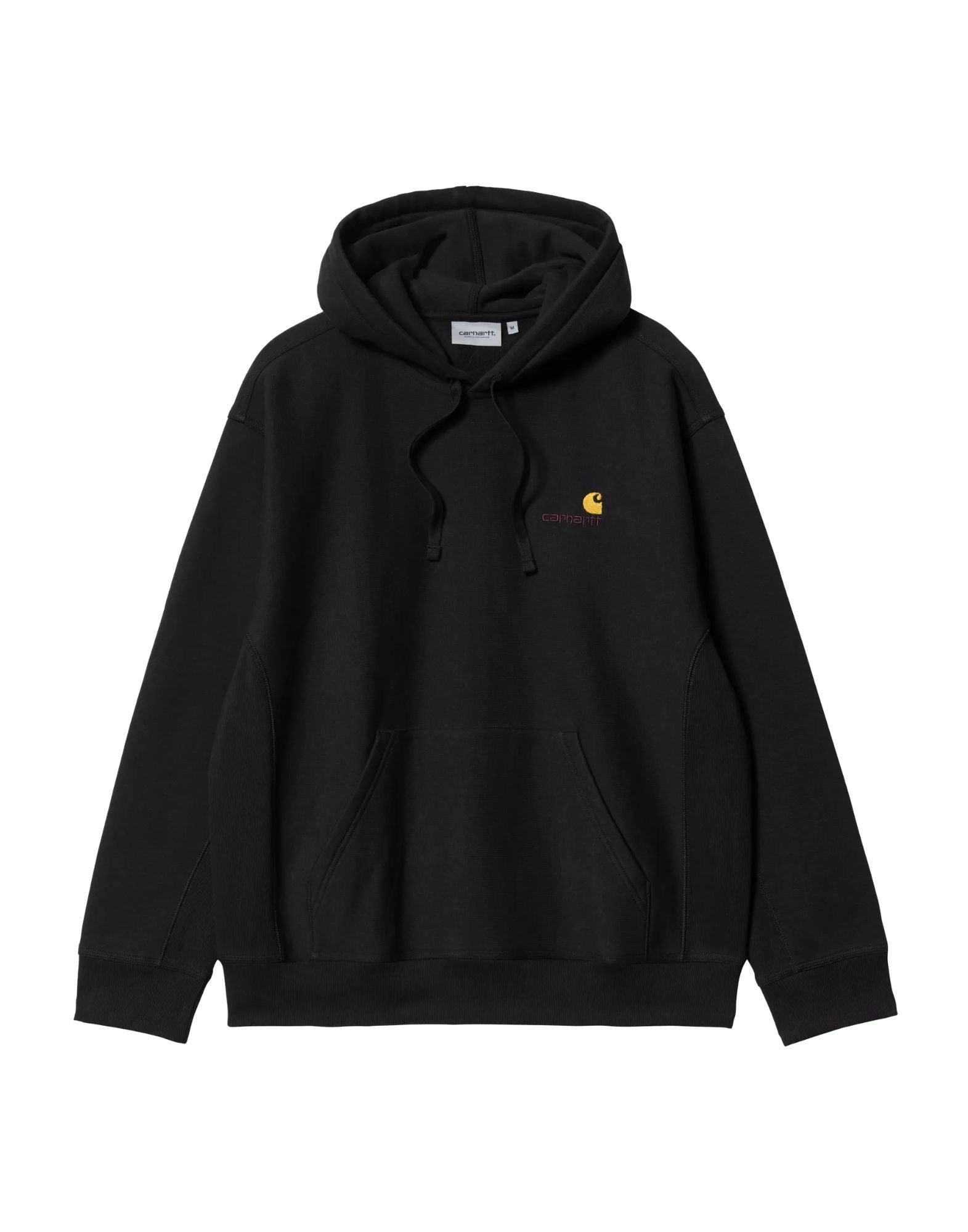 Kapuzen-Sweatshirt mit amerikanischer Schrift, schwarz