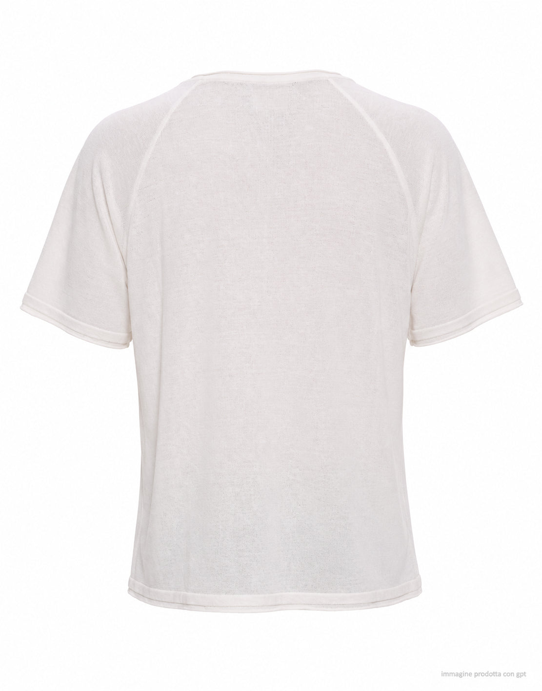 Tela Cruda Algodón Hombre Short Camiseta con Mangas en Blanco Crudo TNMC0006 1003 BLANCO