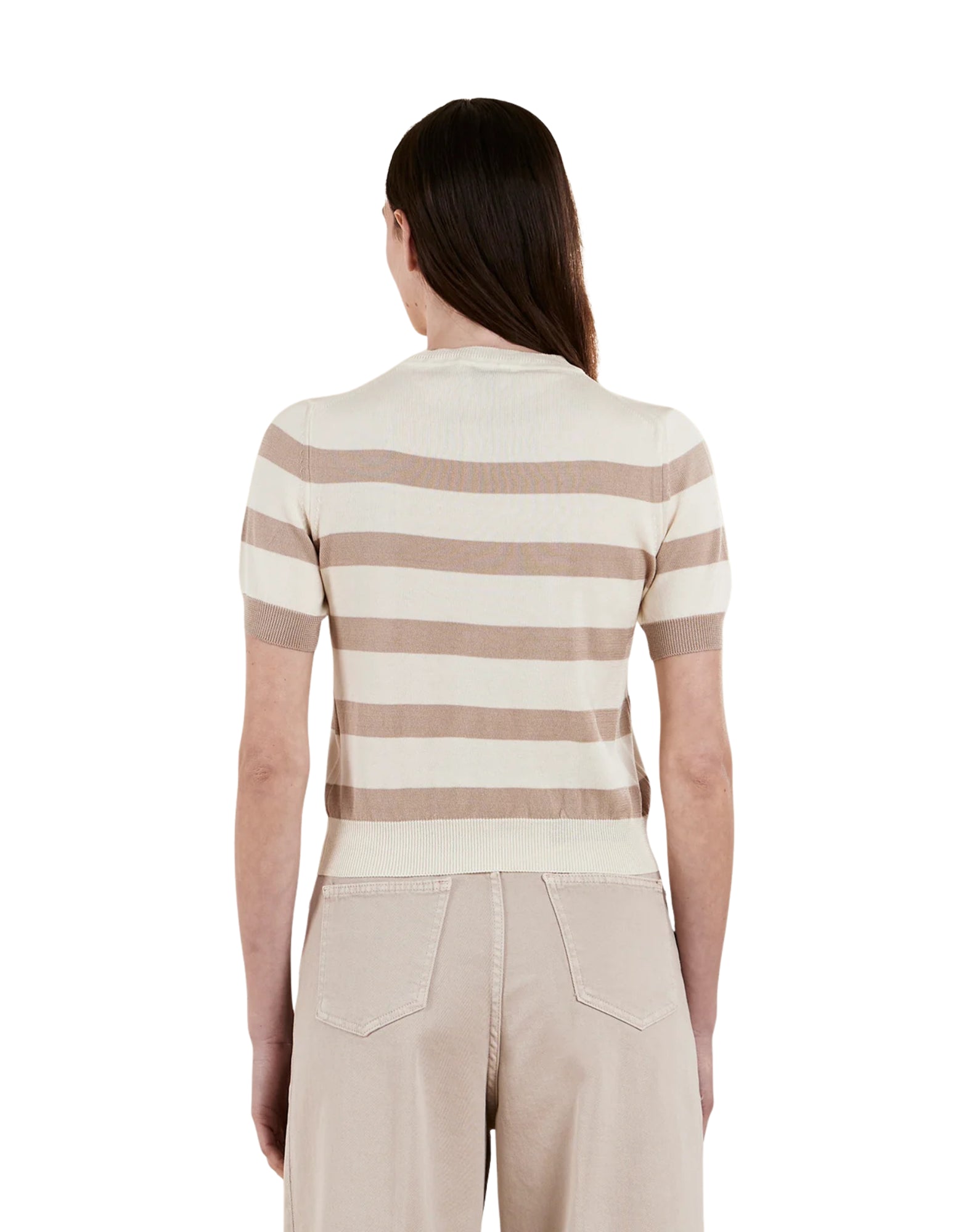 CRUNA Nina Striped Cotton T-Shirt Women Made in Italy NINA STRIPES