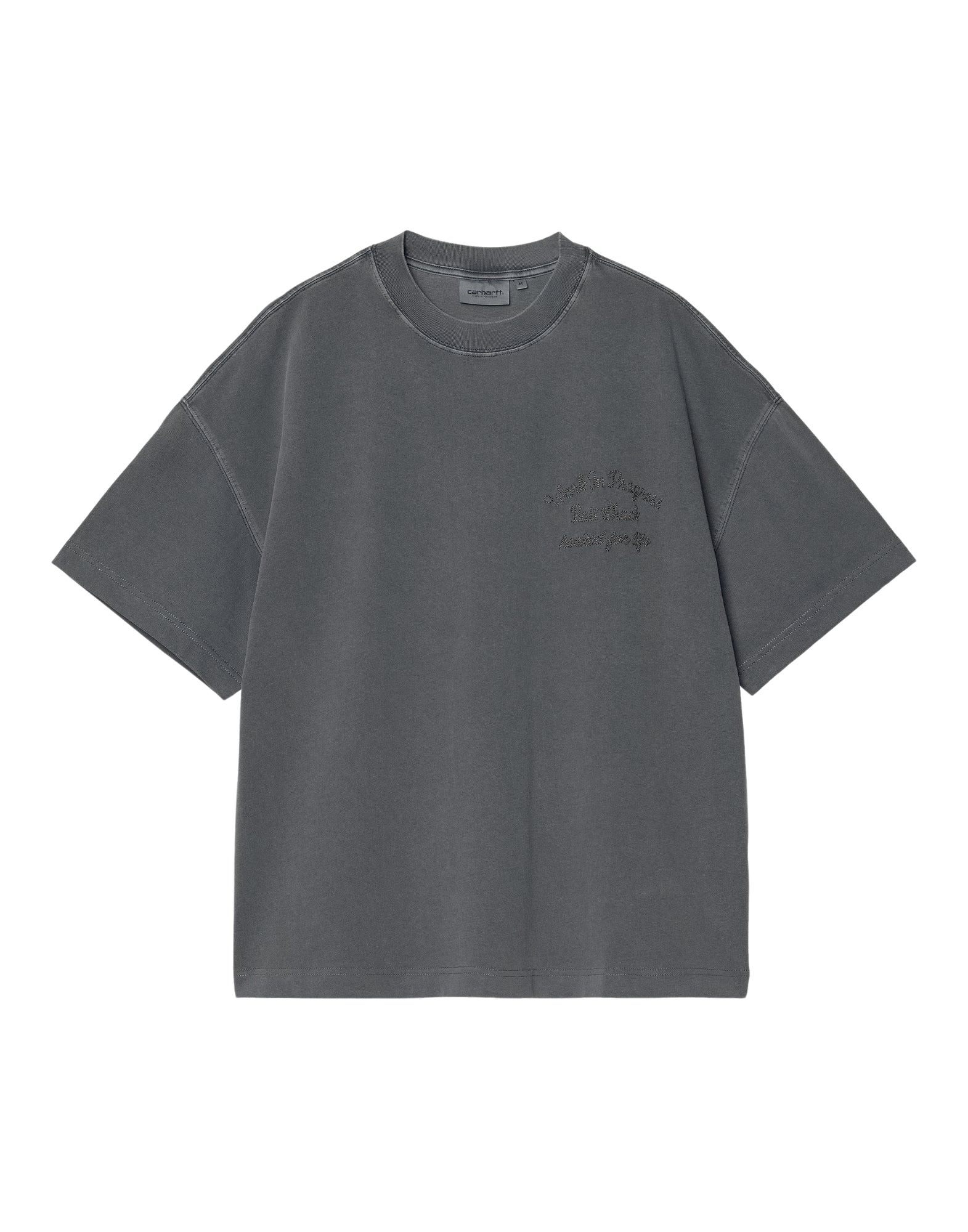 T-shirt man I034660 89GD BAIT SHACK BLACK GARMENT DYED CARHARTT WIP