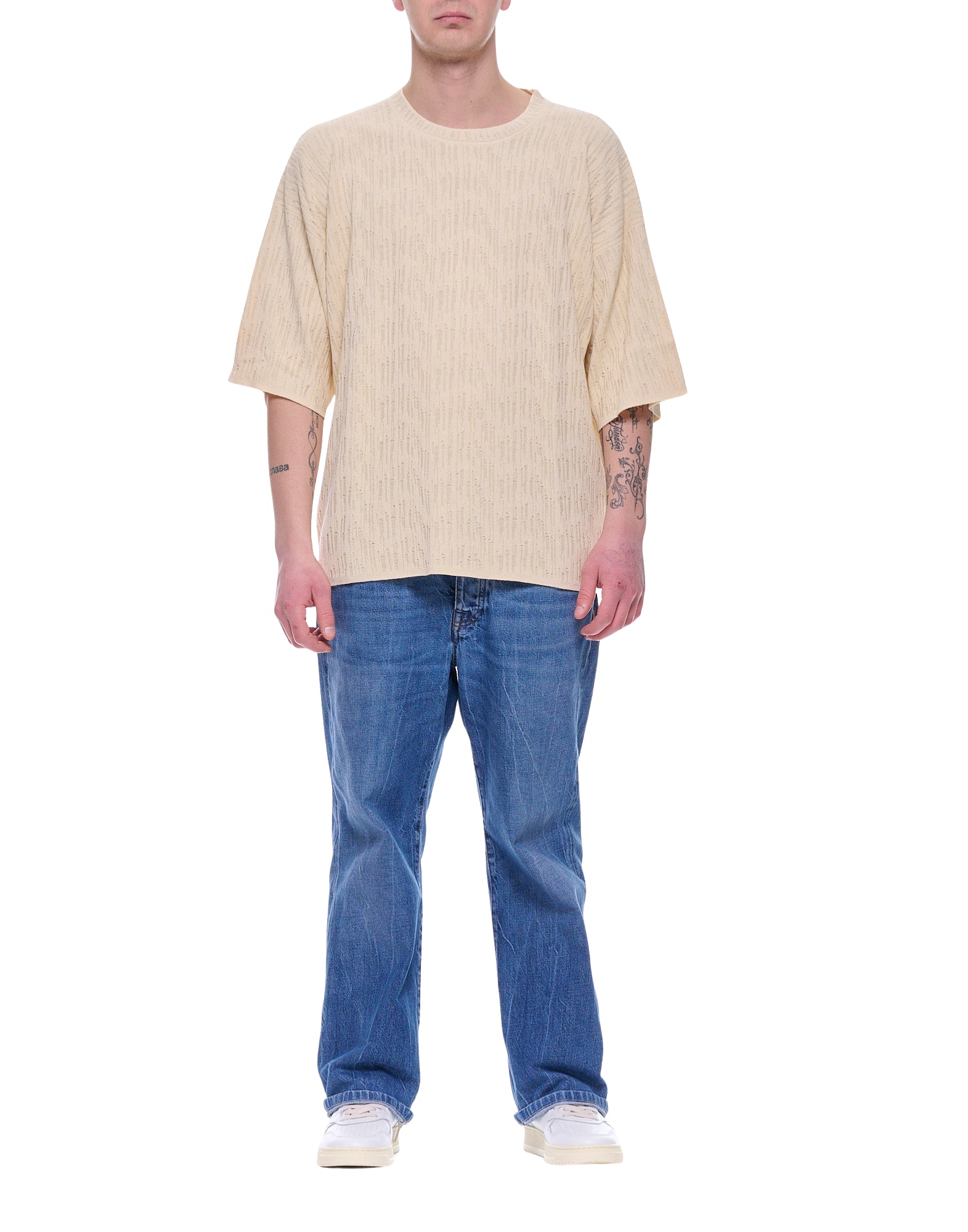 Atomofactory Men’s Ivory T-Shirt Relaxed Fit PE25AFU21 AVORIO