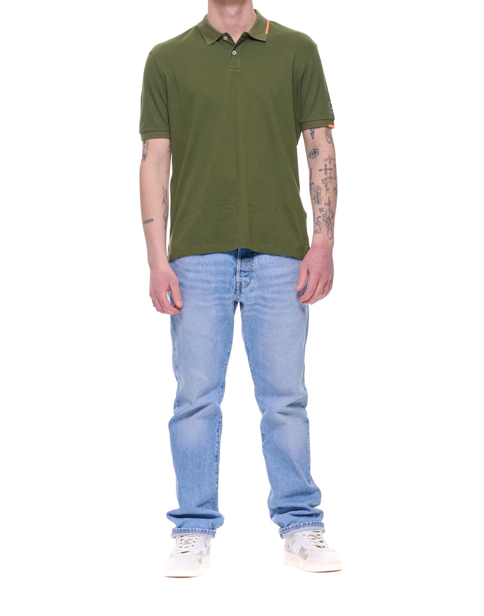 Suns Boards Federico Tag Men’s Stretch Piqué Polo Olive Regular Fit PLS61008U V3 OLIVE