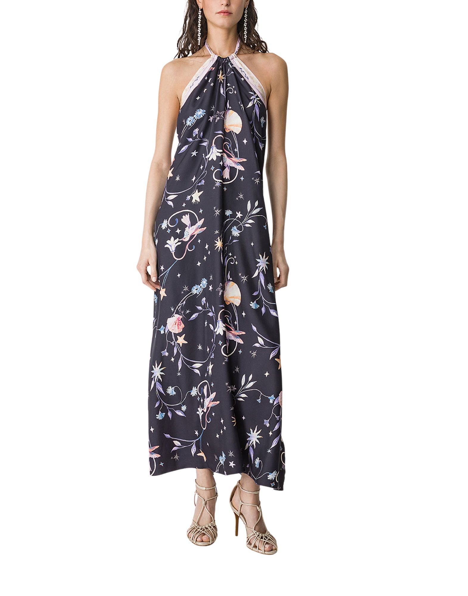 Forte Forte Long Elegant Deliverance Print Dress Midnight Women’s 14923 MY DRESS MIDNIGHT