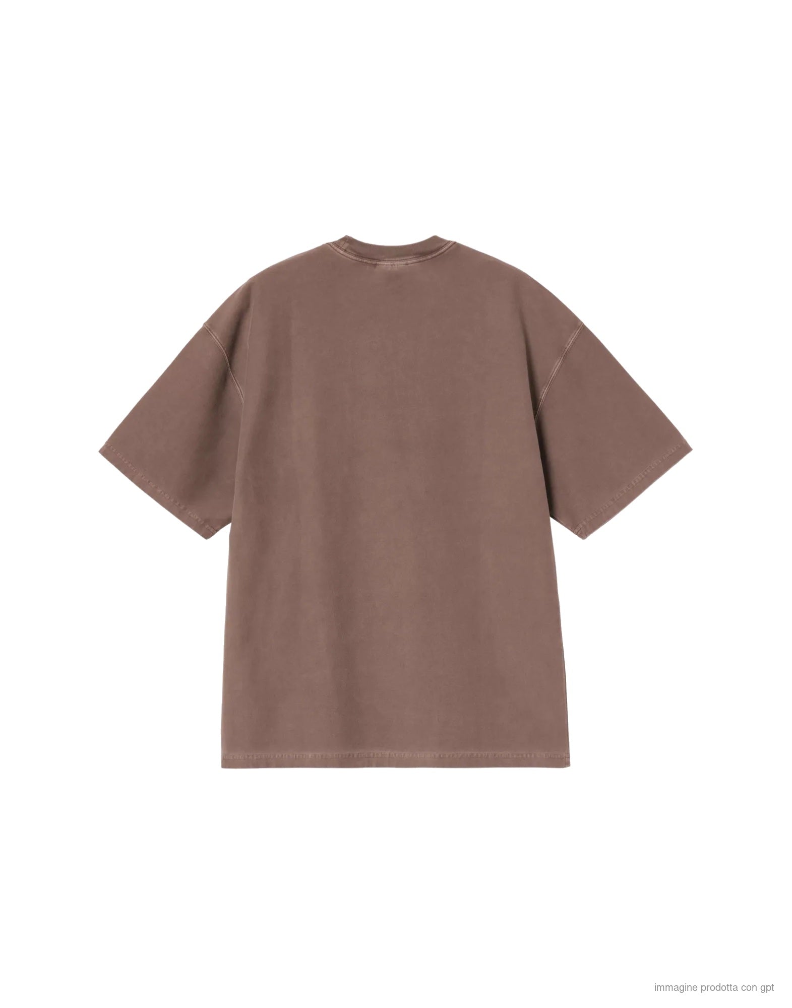 Loose Pocket T-Shirt Organic Cotton Single Jersey Tobacco garment dyed