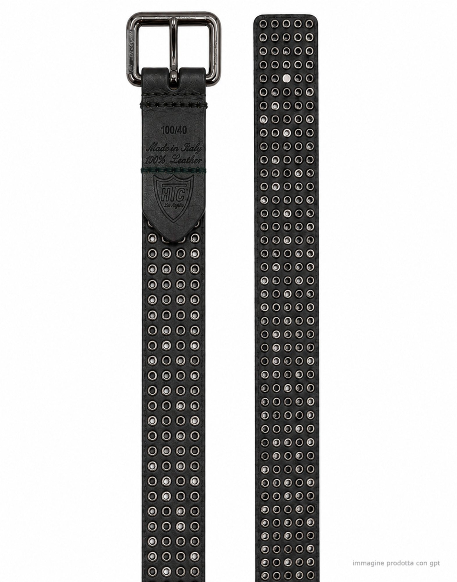 5000 STUDS BELT Black - Dark Buckle