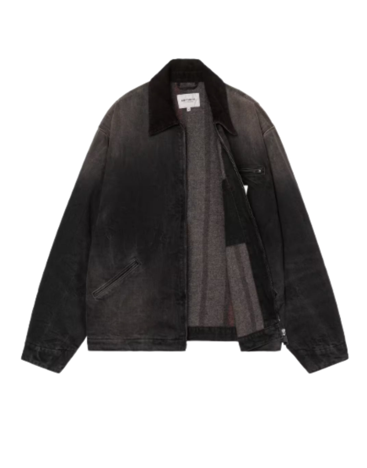 OG Detroit Jacket Black / Black	tobacco used wash