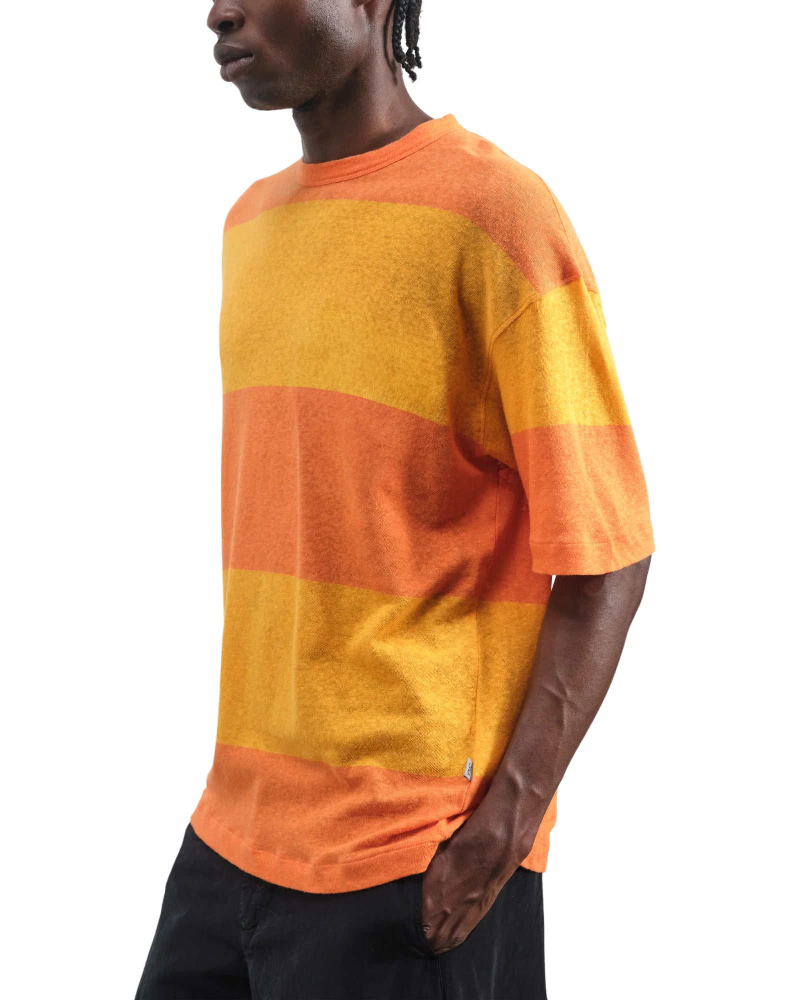 YMC Triple T-Shirt Orange Yellow Men’s Cotton T-Shirt P6AAD 80