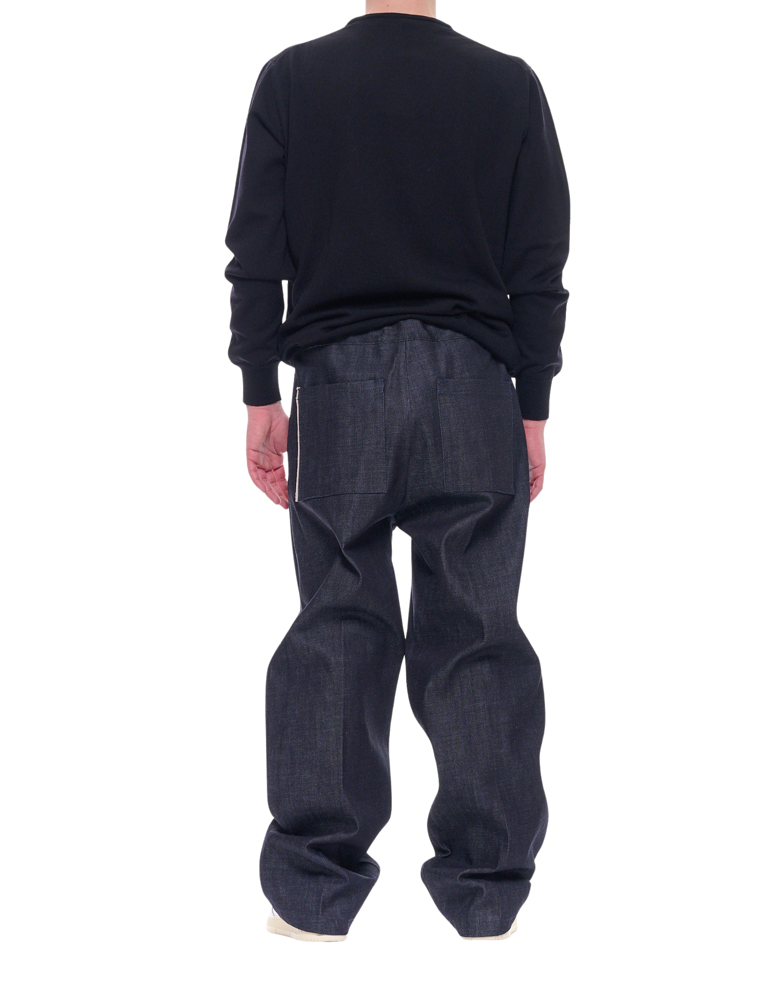 Costumein Black John Nimes Men’s Wide Leg Cotton Pants Made in Italy Z72 BLACK JOHN NIMES SINGLE