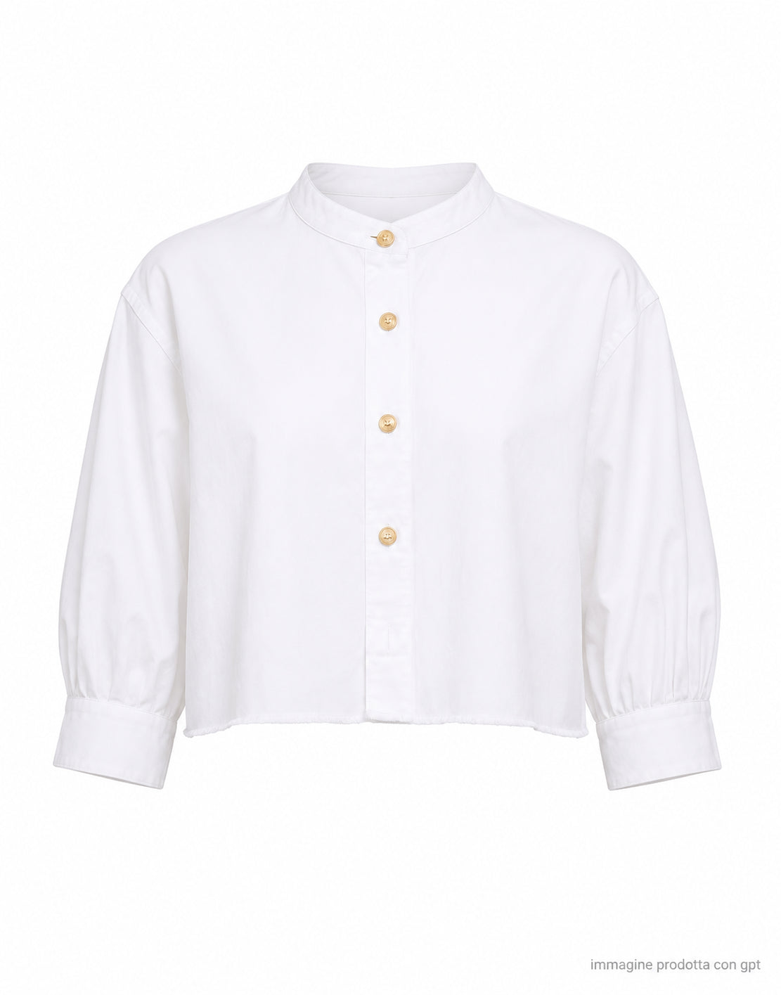 Cellar Door Loren Cropped Shirt White Cotton Women Short Sleeve 251653 F126 01 WHITE