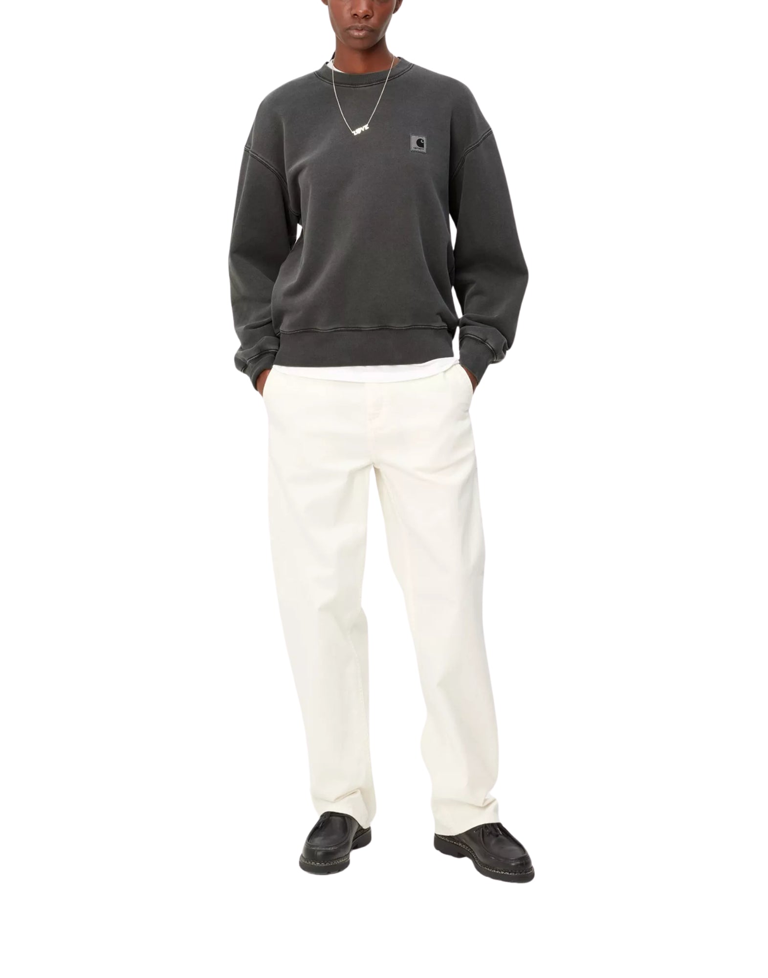 Carhartt WIP W’ Nelson Sweatshirt Black Garment Dyed – Women’s Balloon Fit I029537 89GD