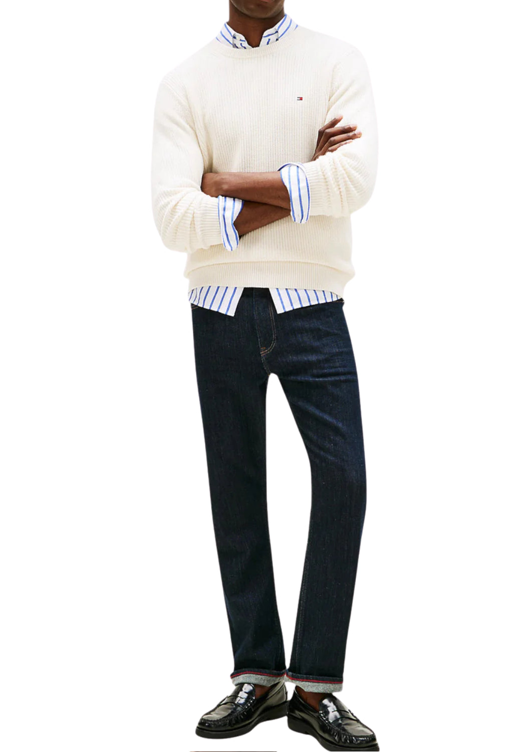 41516 Z00 IVORY CREW NECK SWEATER - Maglieria - TOMMY HILFIGER