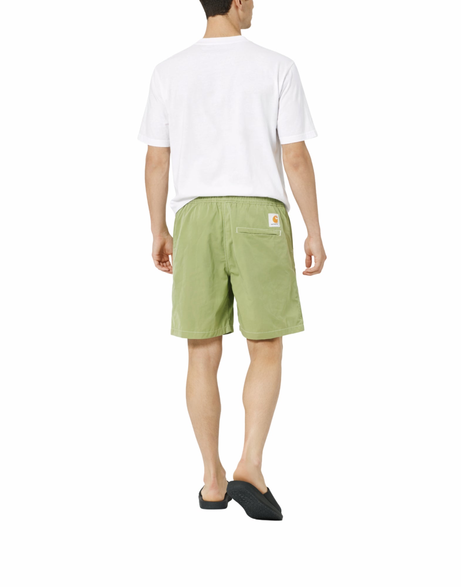 Carhartt WIP Canby Swim Trunks – Waterproof Nylon Taffeta Swim Shorts Gentle Green/White Man I034570 3N8XX