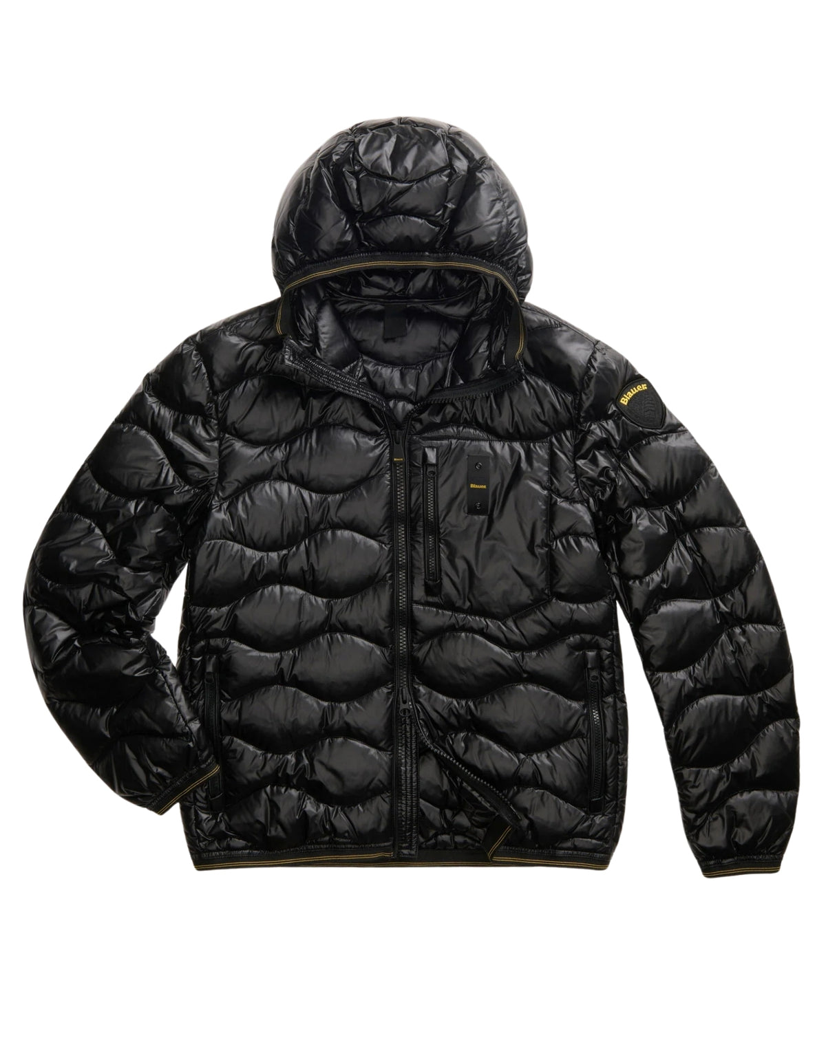 Wave Quilted Down Jacket Black