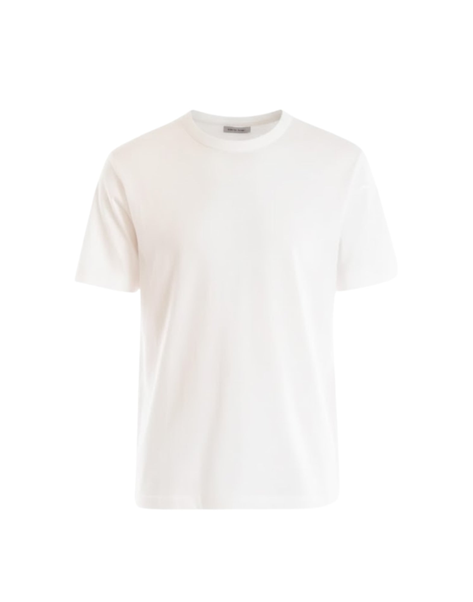 Paolo Pecora T-shirt i vit bomullsjersey för män – Normal passform F021-U181 WHYTE/GREY T-SHIRT