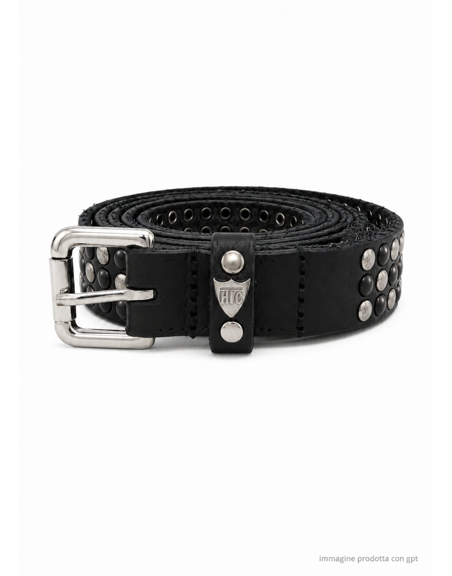 3000 STUDS BELT Black-Silver buckle