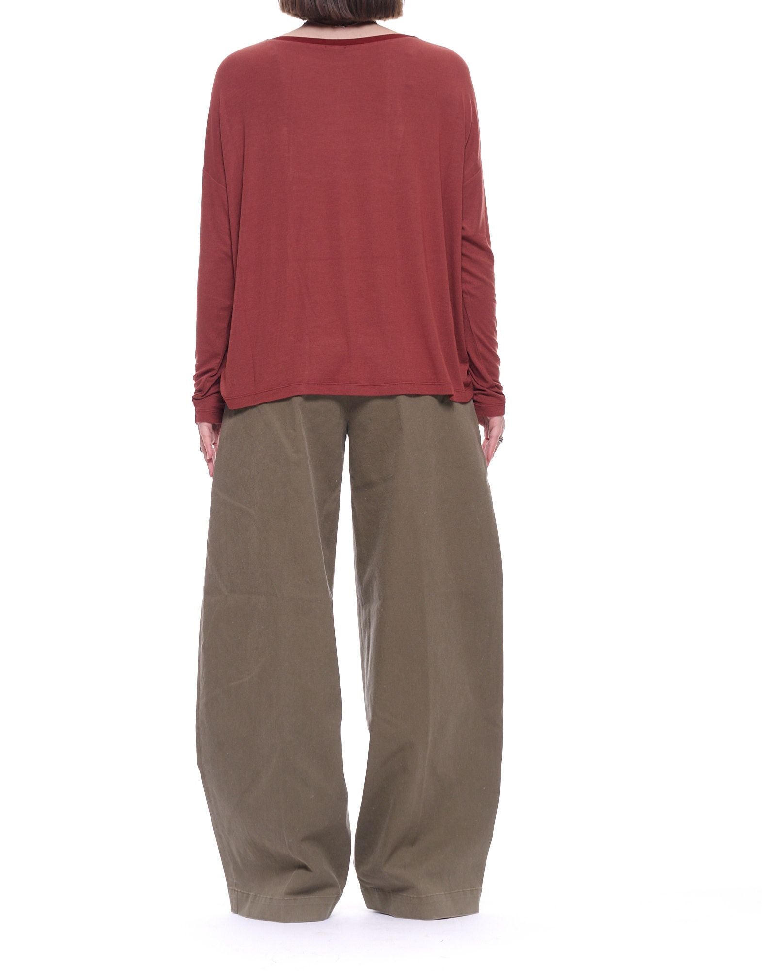 Transit Långärmad T-shirt dam Modal Sangria Relaxed Fit Crewneck CFDTRBI184 SANGRIA