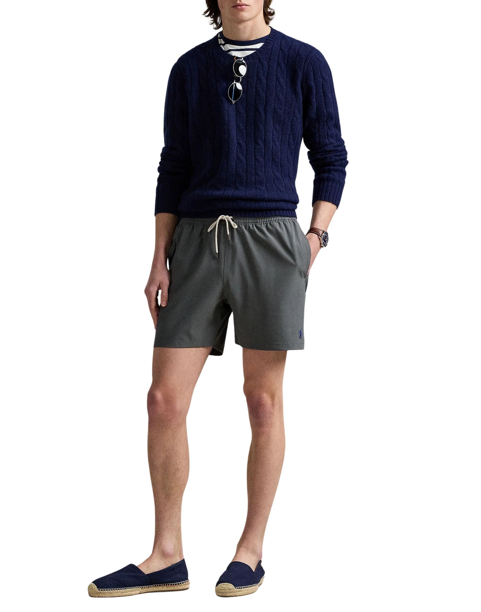 Polo Ralph Lauren Traveler Mid Trunk Swim Shorts Grey Cast Men’s 710957782015 GREY CAST