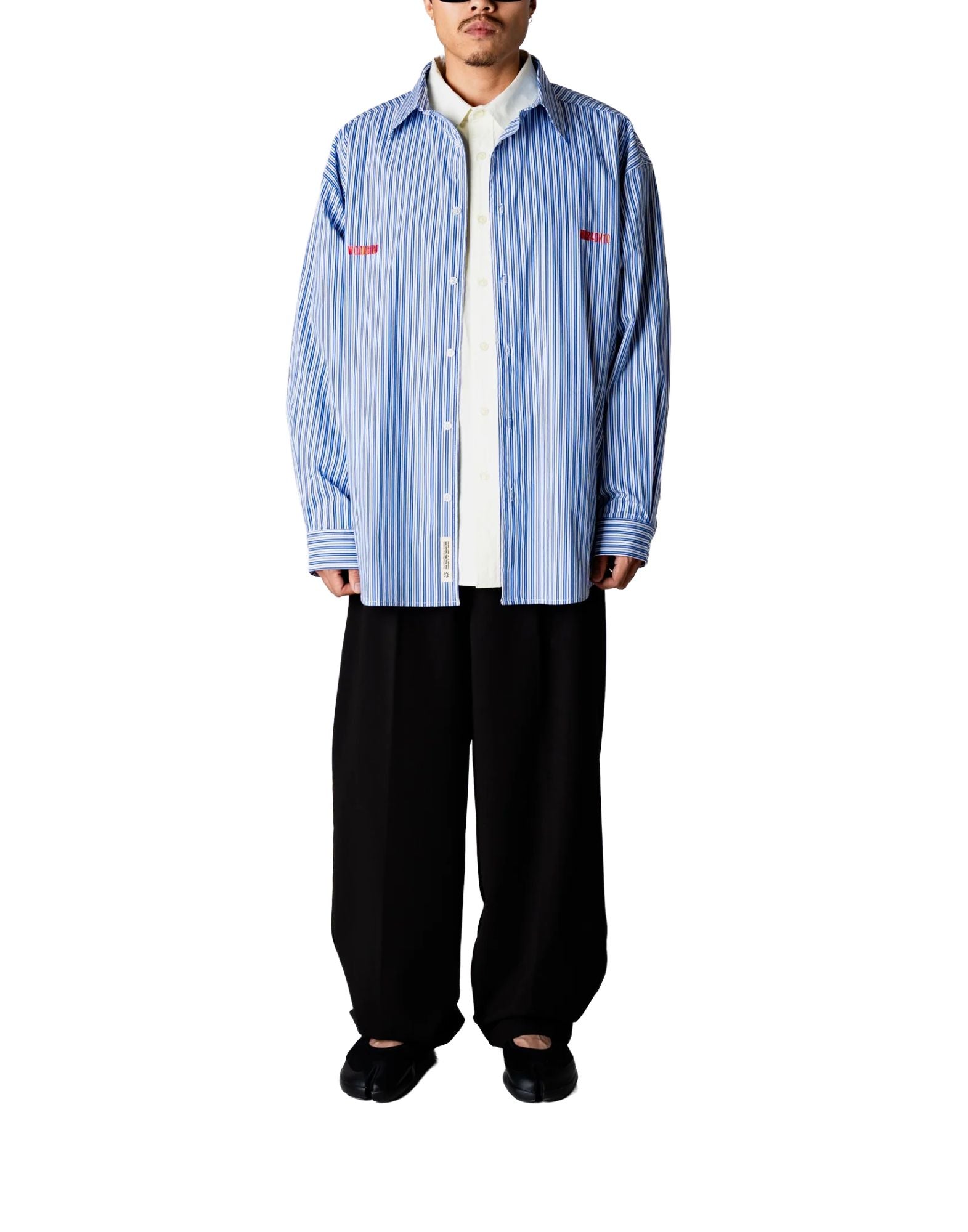 Woodbird WBBrooks Lion Shirt Camisa de hombre a rayas azul claro 2616-714 RAYAS AZUL CLARO