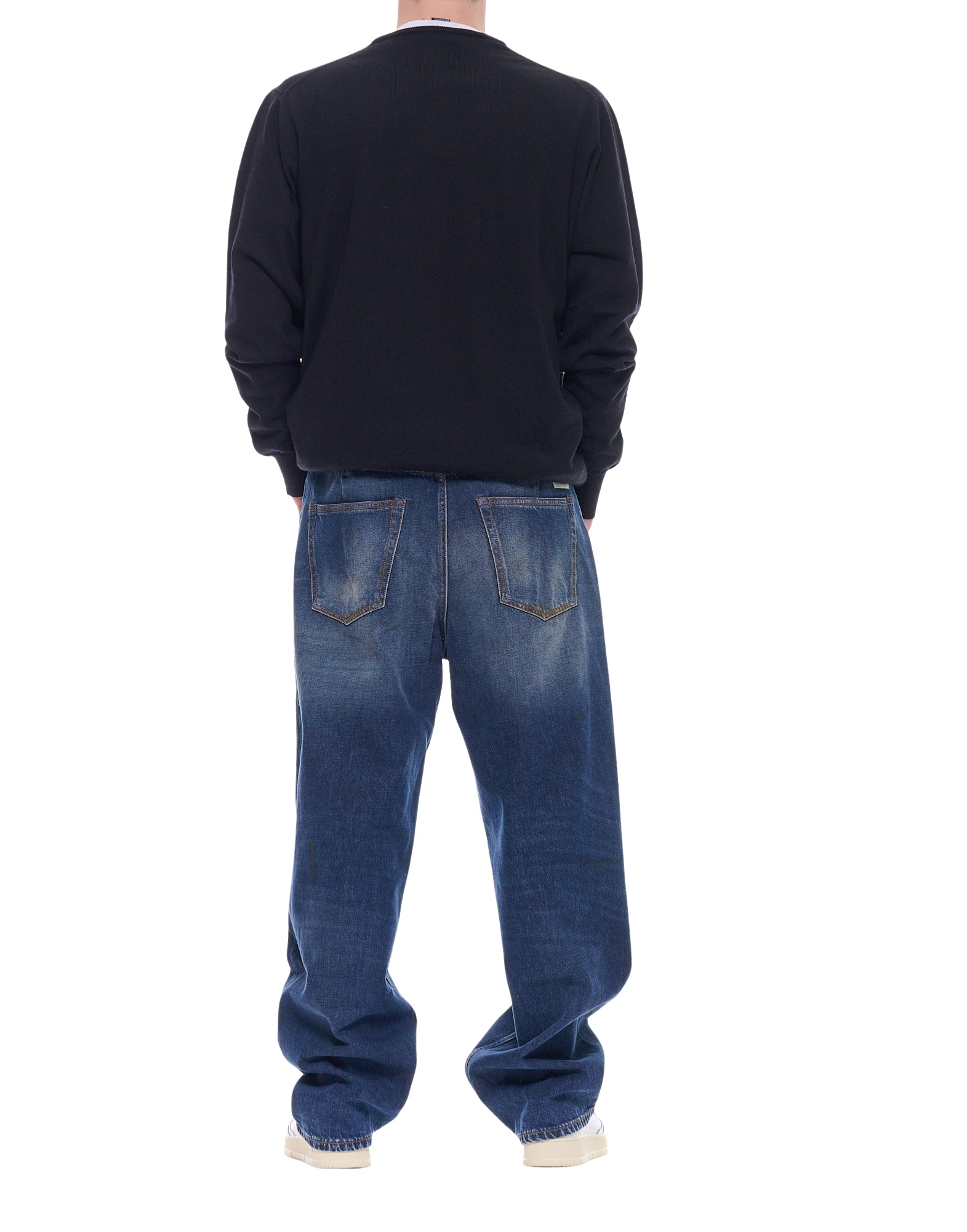 Nine in the Morning Albert Blue Men’s Wide Leg Cotton Denim Jeans Made in Italy LBR09 S01 DLL9480 ALBERT BLUE