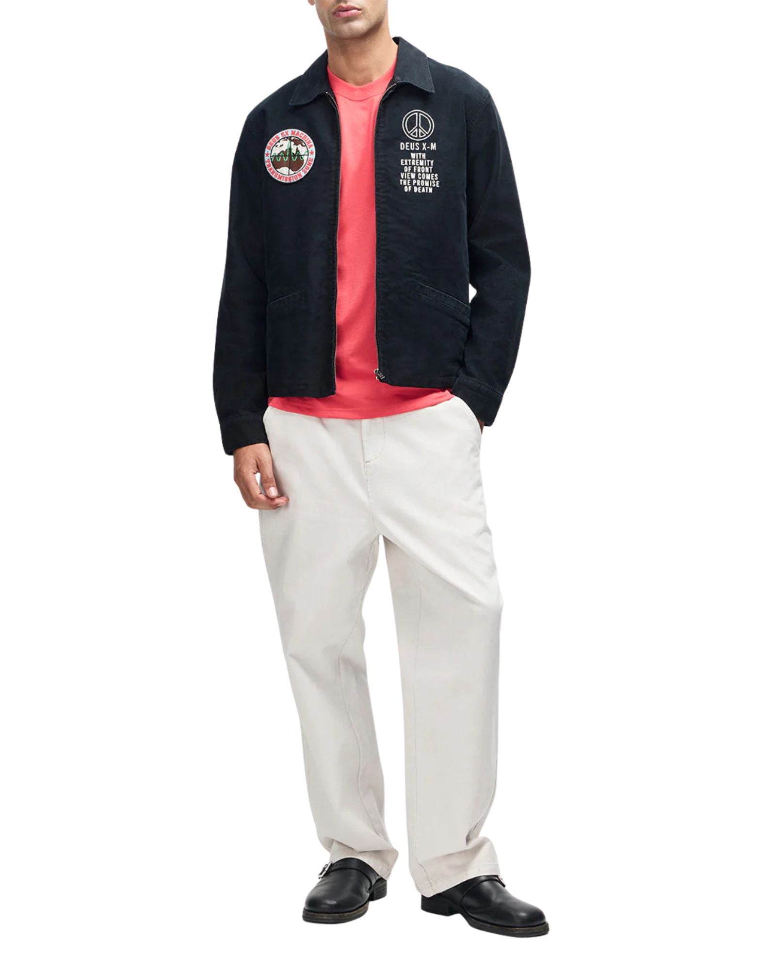 Deus Ex Machina Fugazi Souvenir Jacket Black Organic Cotton Sateen Men’s D261MJK301099 BLACK