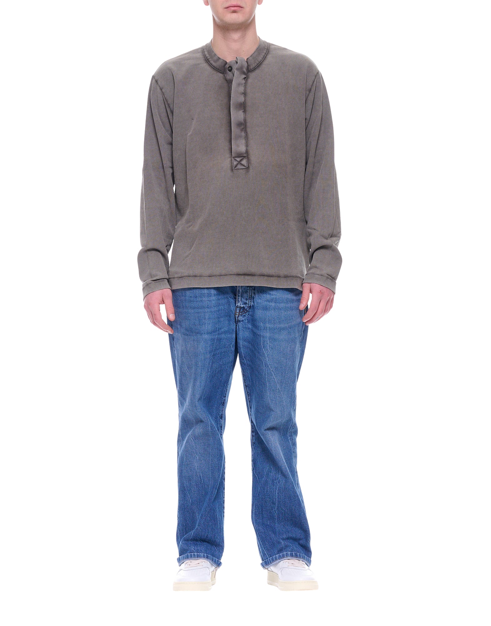 Atomofactory Men’s Brown- Grey Serafino T-Shirt PE25AFU26 MARRONE