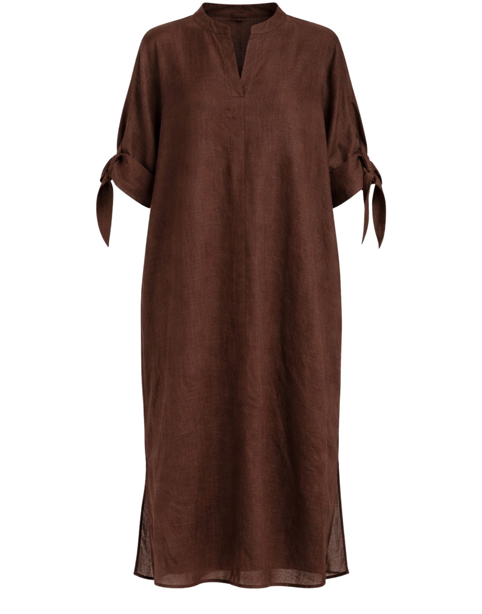 Meimeij Abito Tunica in Lino Marrone Moka Donna Manica 3/4 E6/I/M6EN03 883 MOKA BROWN