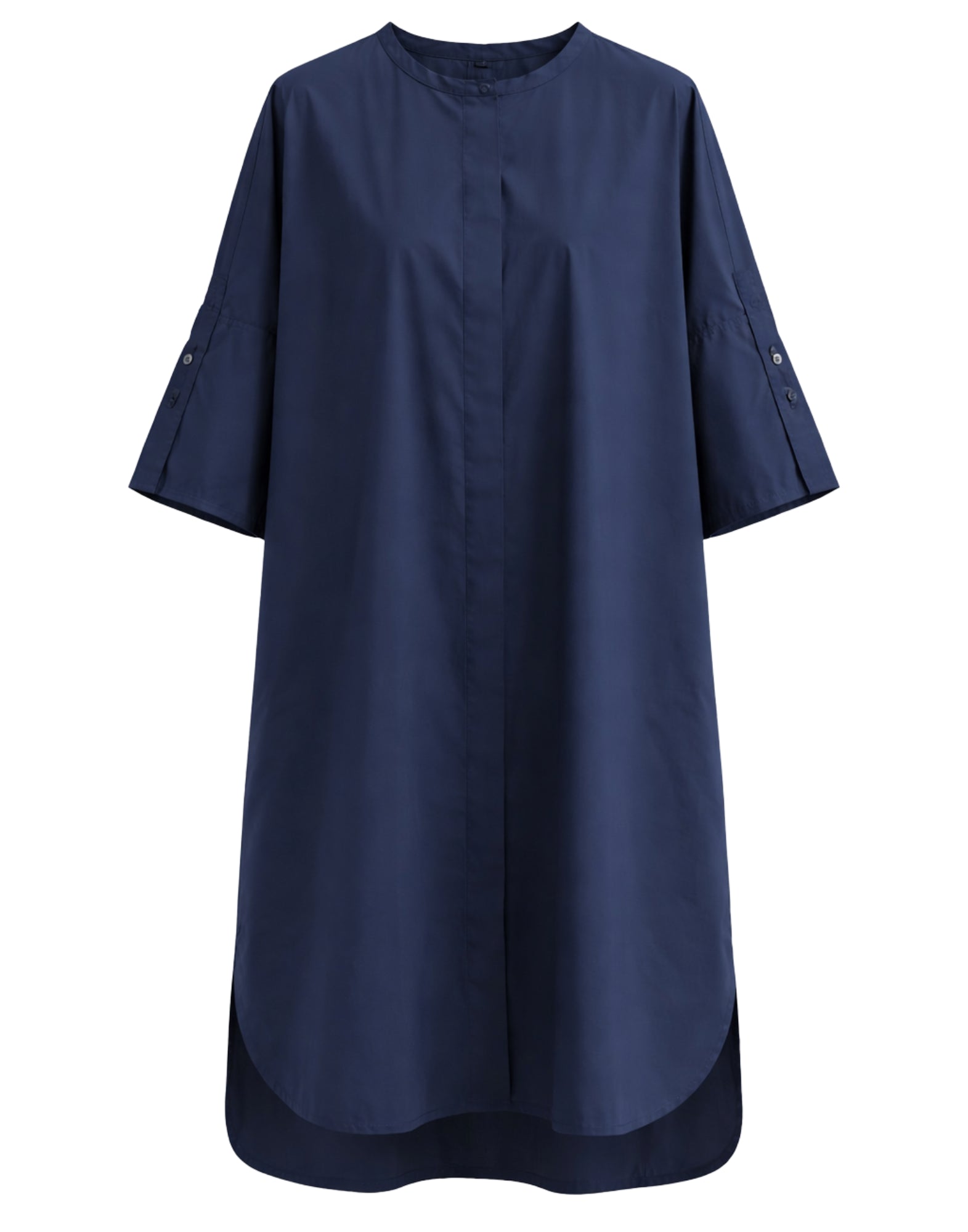 Pomandère Women’s Long Cotton Dress Navy Made in Italy 3314 11633 870