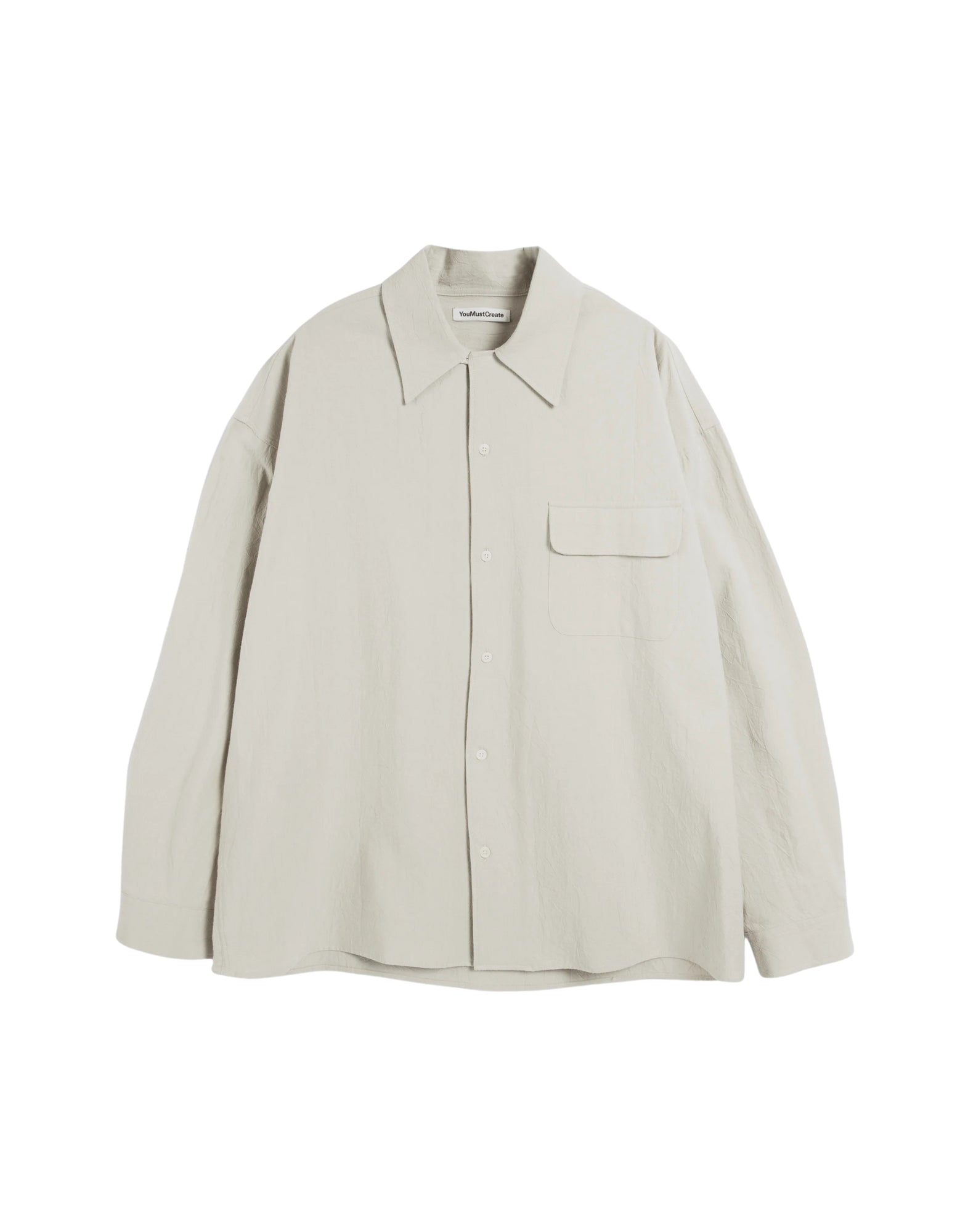 YMC Wray Shirt Stone Men’s | 100% Cotton Long Sleeve P2AAP 10 STONE