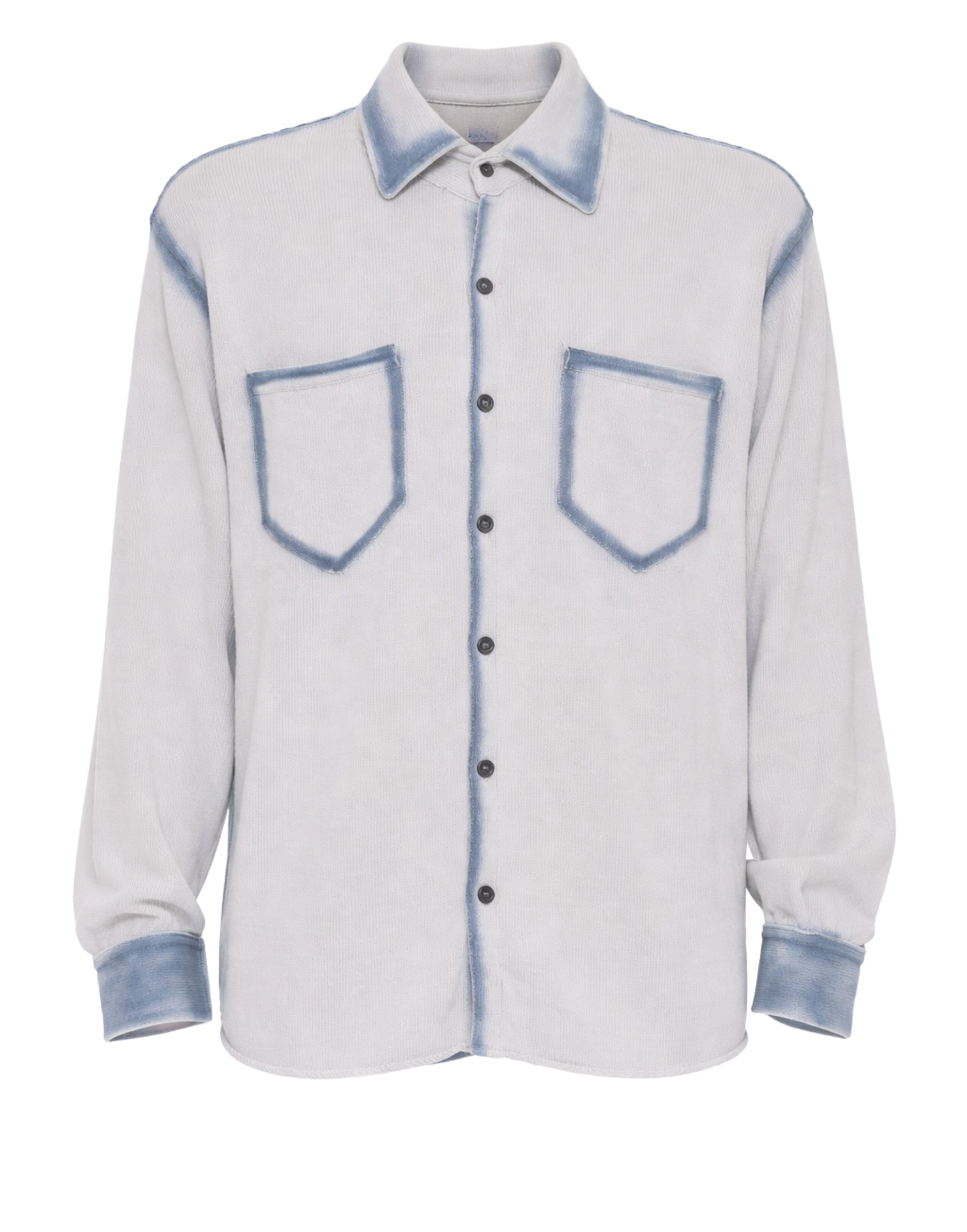 Atomofactory Men’s Cotton Shirt Perla Blue Washed Effect PW25AFU06 PERLA