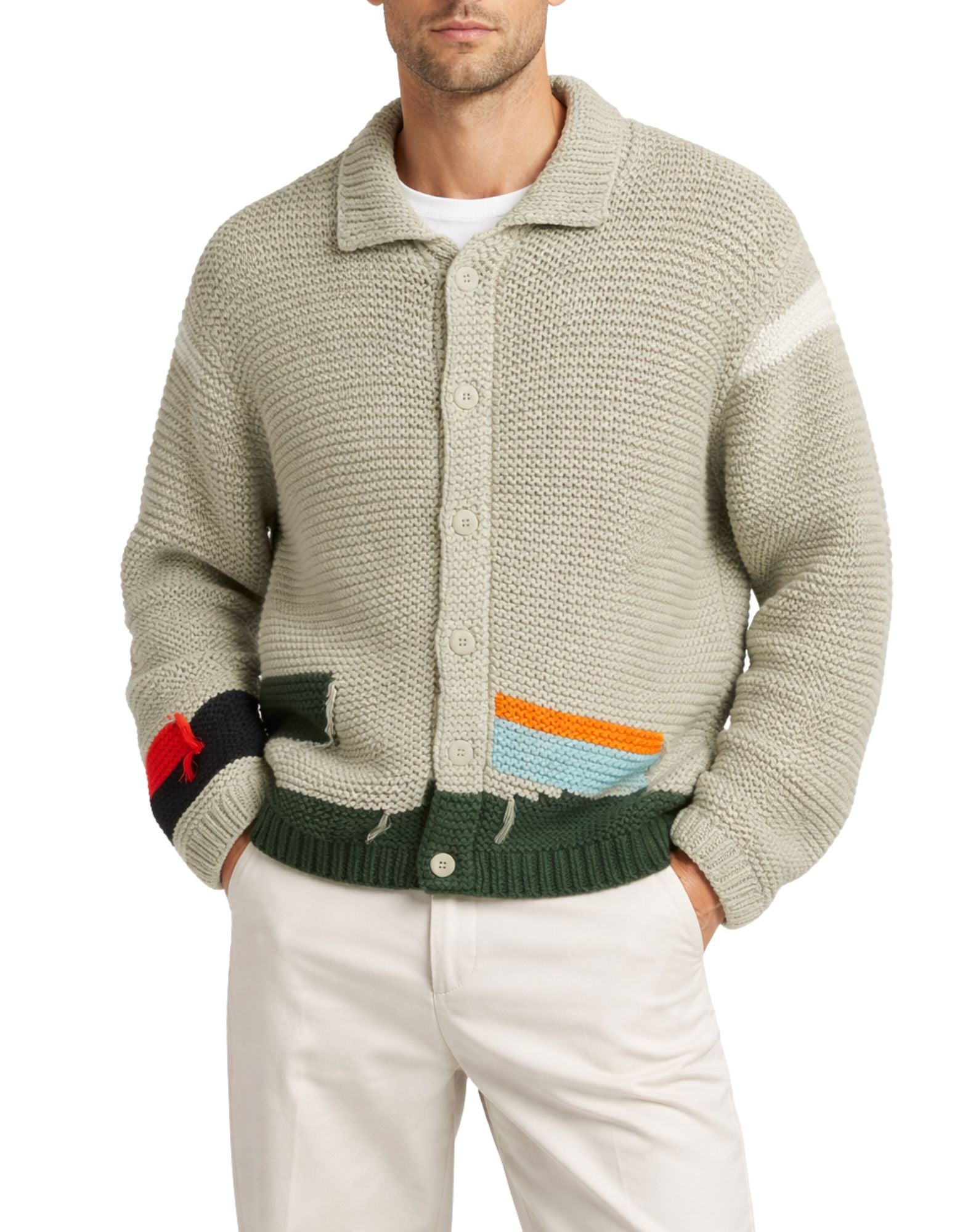 YMC Baker Cardigan Herren-Cardigan aus natürlicher Baumwolle P8AAA BAKER CARDIGAN