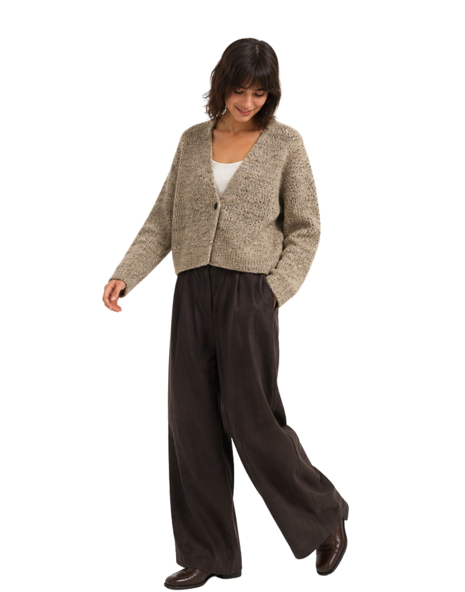 Crop Cardigan Sand