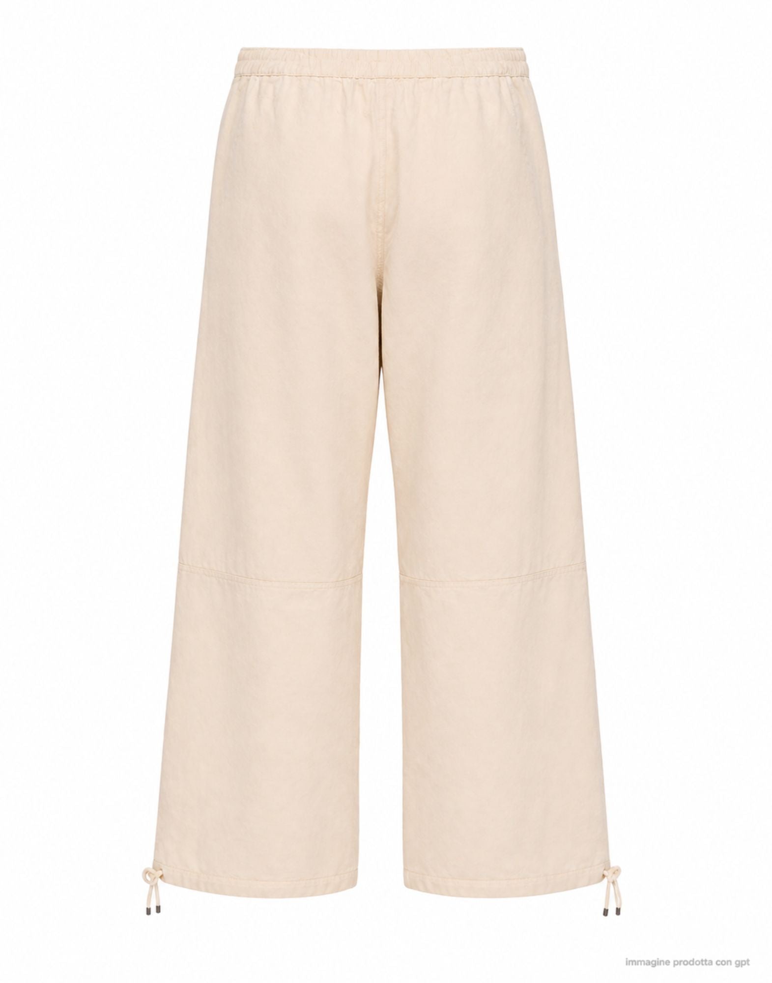 Pantalón Suelto de Hombre Beige Loose Fit Sarga Teñida en Prenda S26309 003 PANTALÓN SUELTO BEIGE