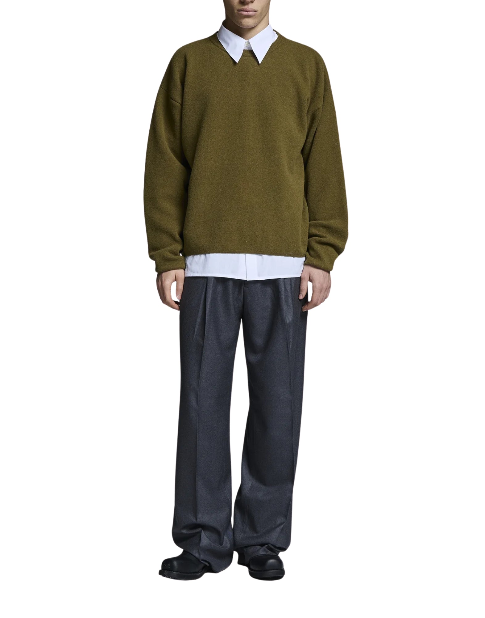 ORESTE OLIVE GREEN CREWNECK GALLERIA - Maglieria - PAURA