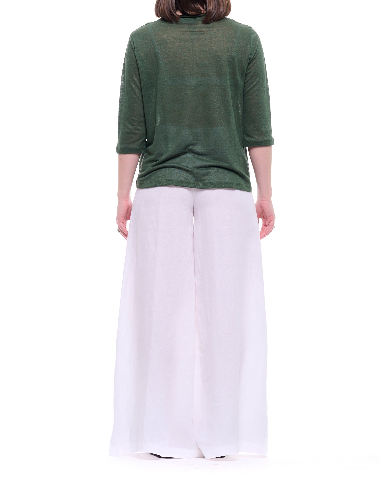 Hira Women’s White Linen Trousers W310 001