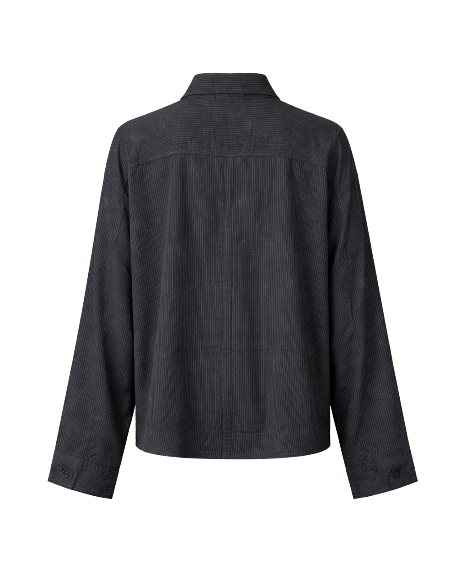 Transit Women’s Oversize Shirt in Cotton Linen Stripe Anthracite Made in Italy CFDTRBE140 ANTHRACITE