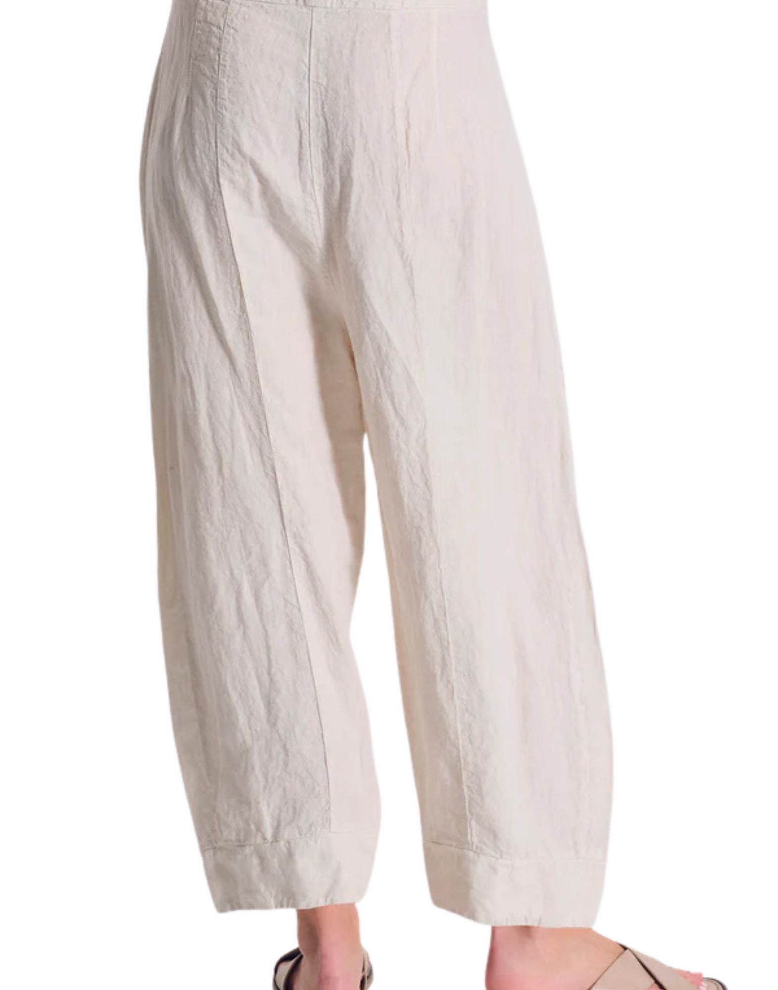 Transit women’s wide-leg linen trousers in Chalk 01 Made in Italy CFDTRCB1302 01 CHALK