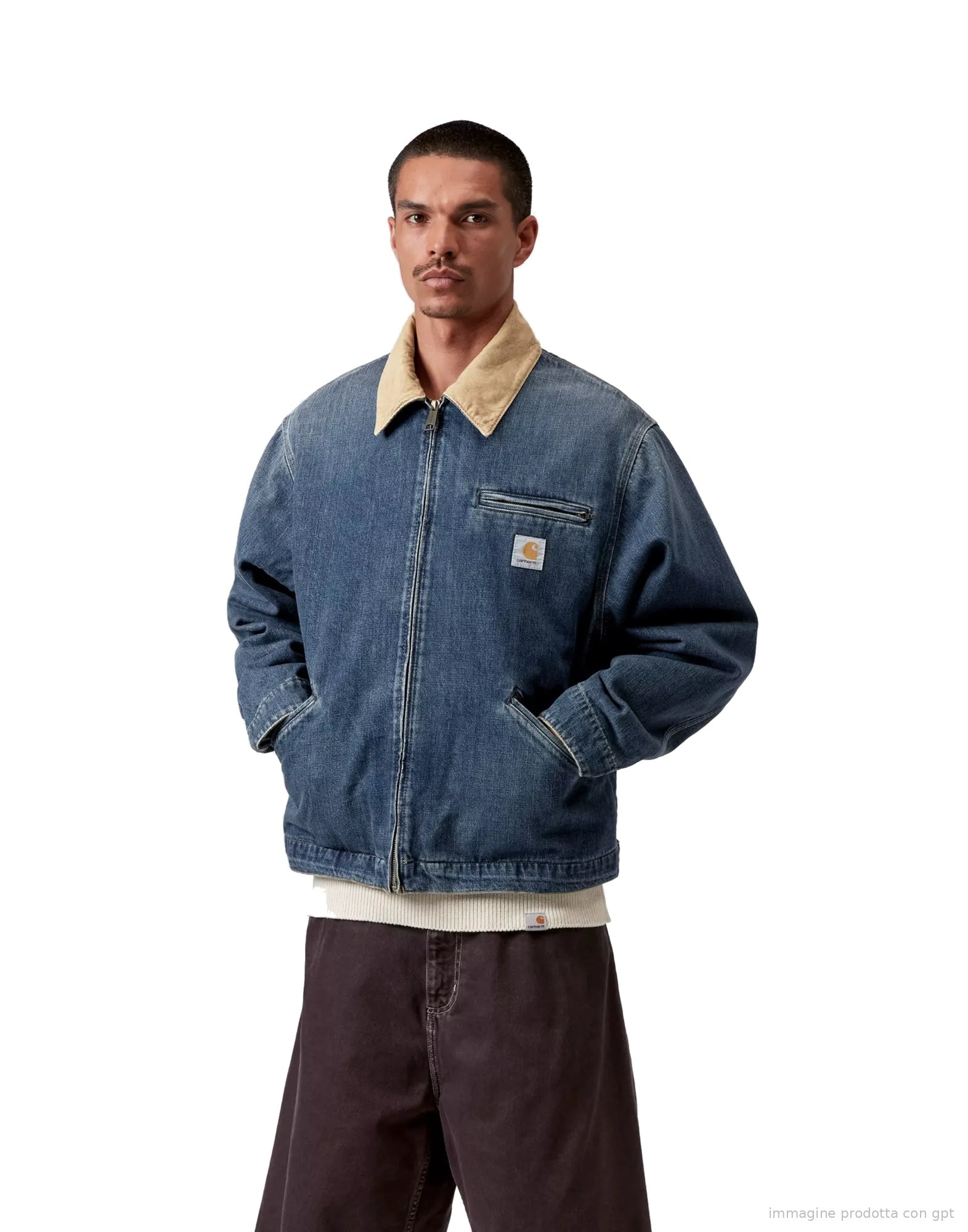 OG Detroit Jacket Blue / Dusty H Brown dark used wash