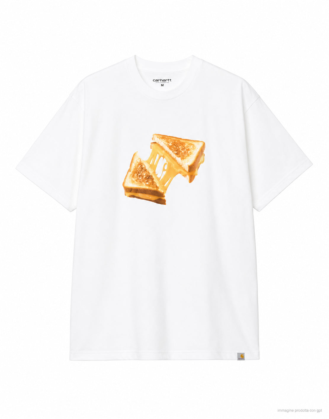 White Cheese Toast T-Shirt Organic Cotton Single Jersey