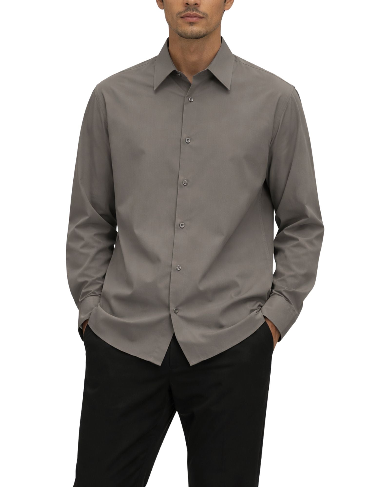 Unity Hyron NY men’s technical shirt in taupe ST-HYRON NY TAUPE