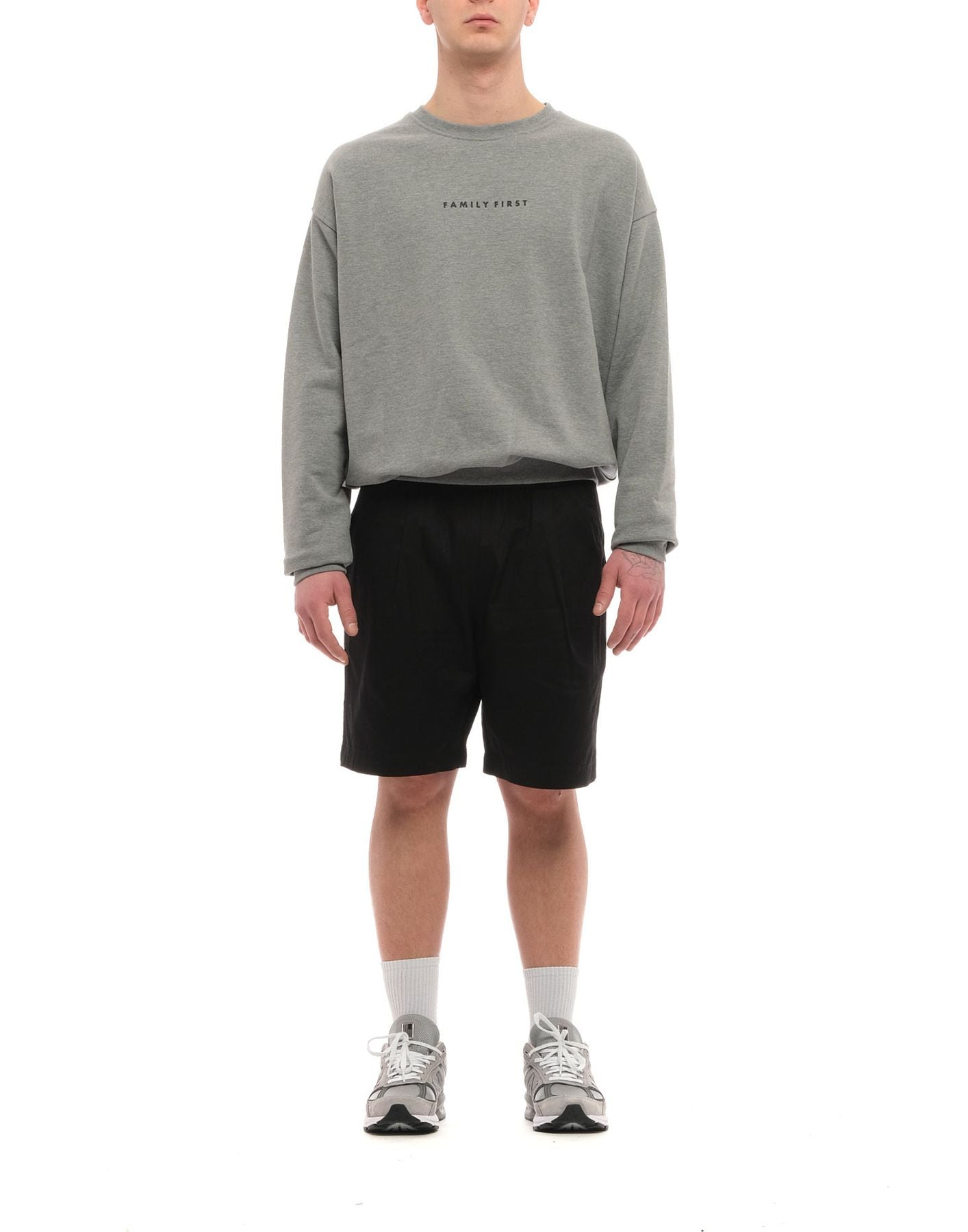 Sweatshirt für Man Crewneck Box Logo Grau Family First