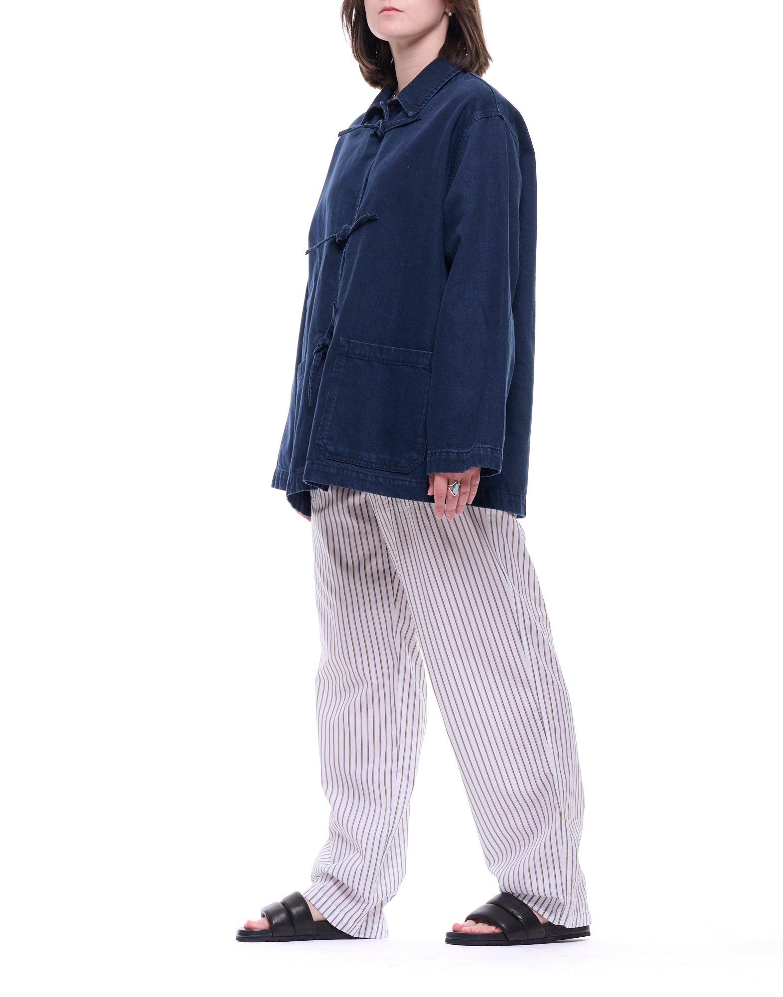 Cellar Door Zac Straight Striped Cotton Trousers 110656BL C139 191 ZAC