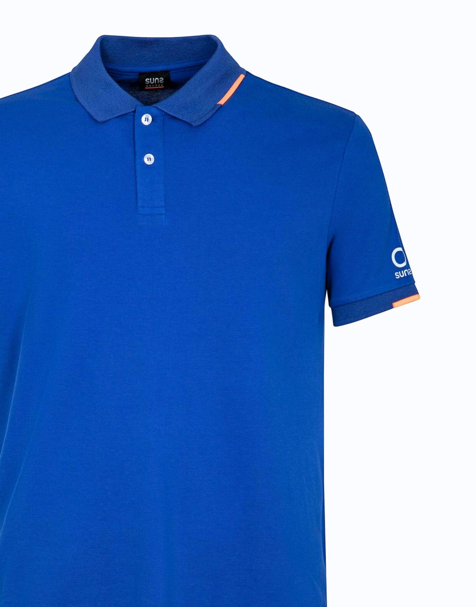 Suns Boards Federico Tag Men’s Stretch Piqué Polo China Blue Regular Fit PLS61008U V14 CHINA BLUE