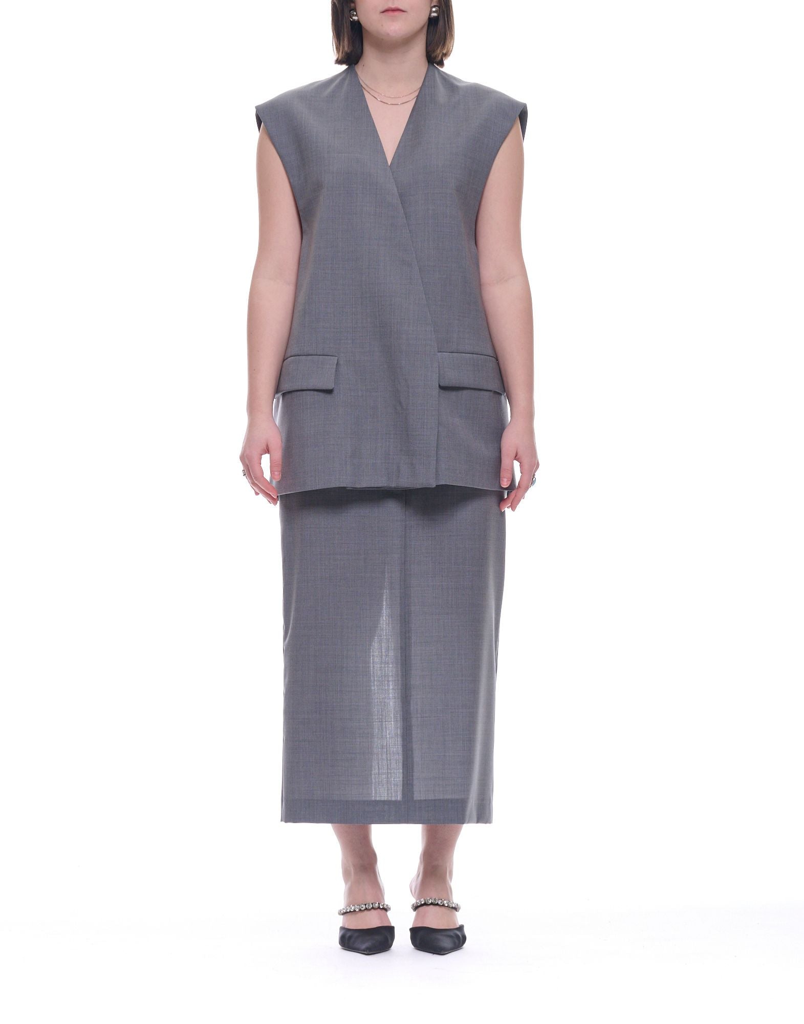 Hevò Collemento Women’s Vest Grey Virgin Wool 170 COLLEMENTO W L755 0503