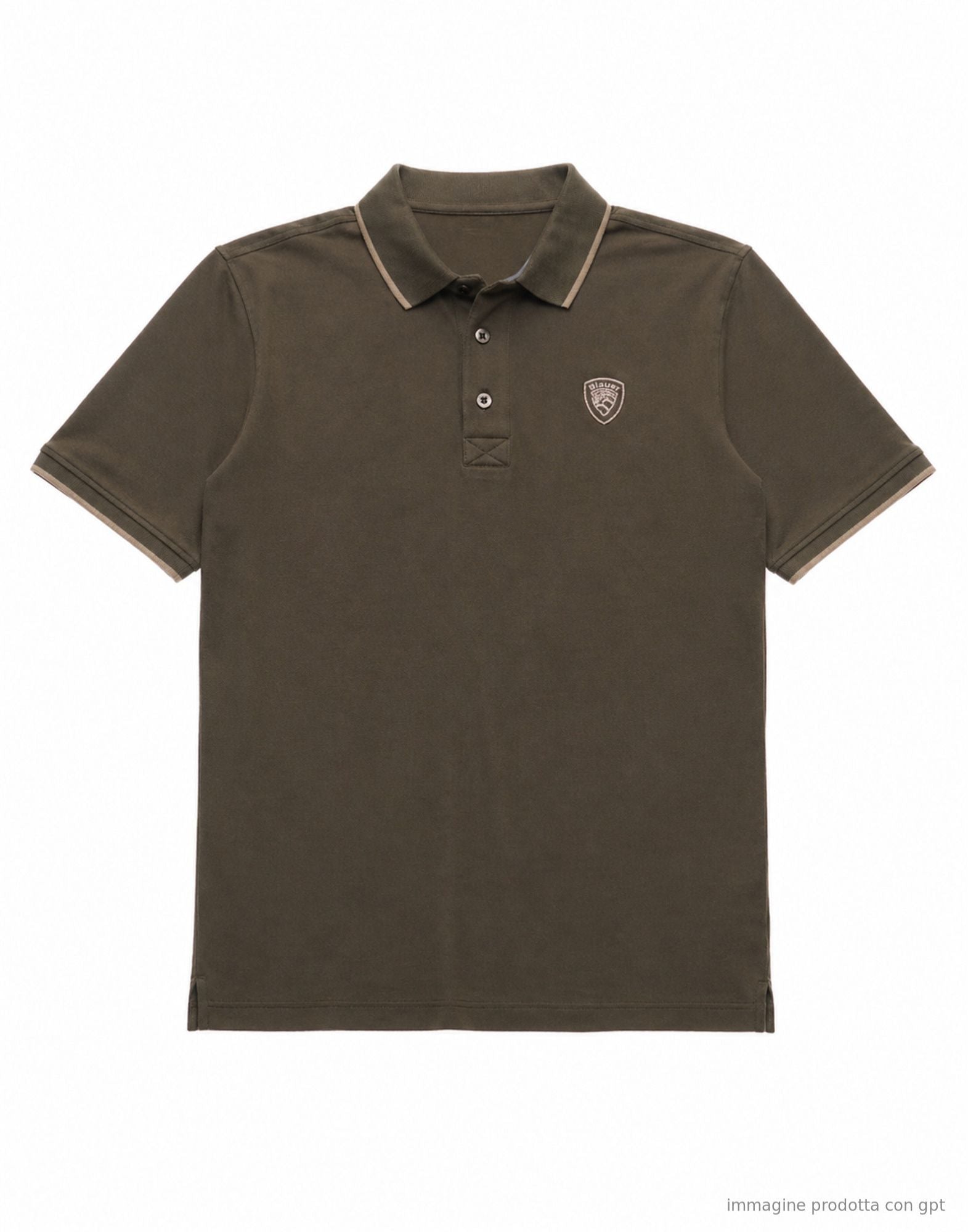 Blauer Damon Olive Green Polo Shirt with Contrast Trim 26BLUT02288-007479 60H GREEN