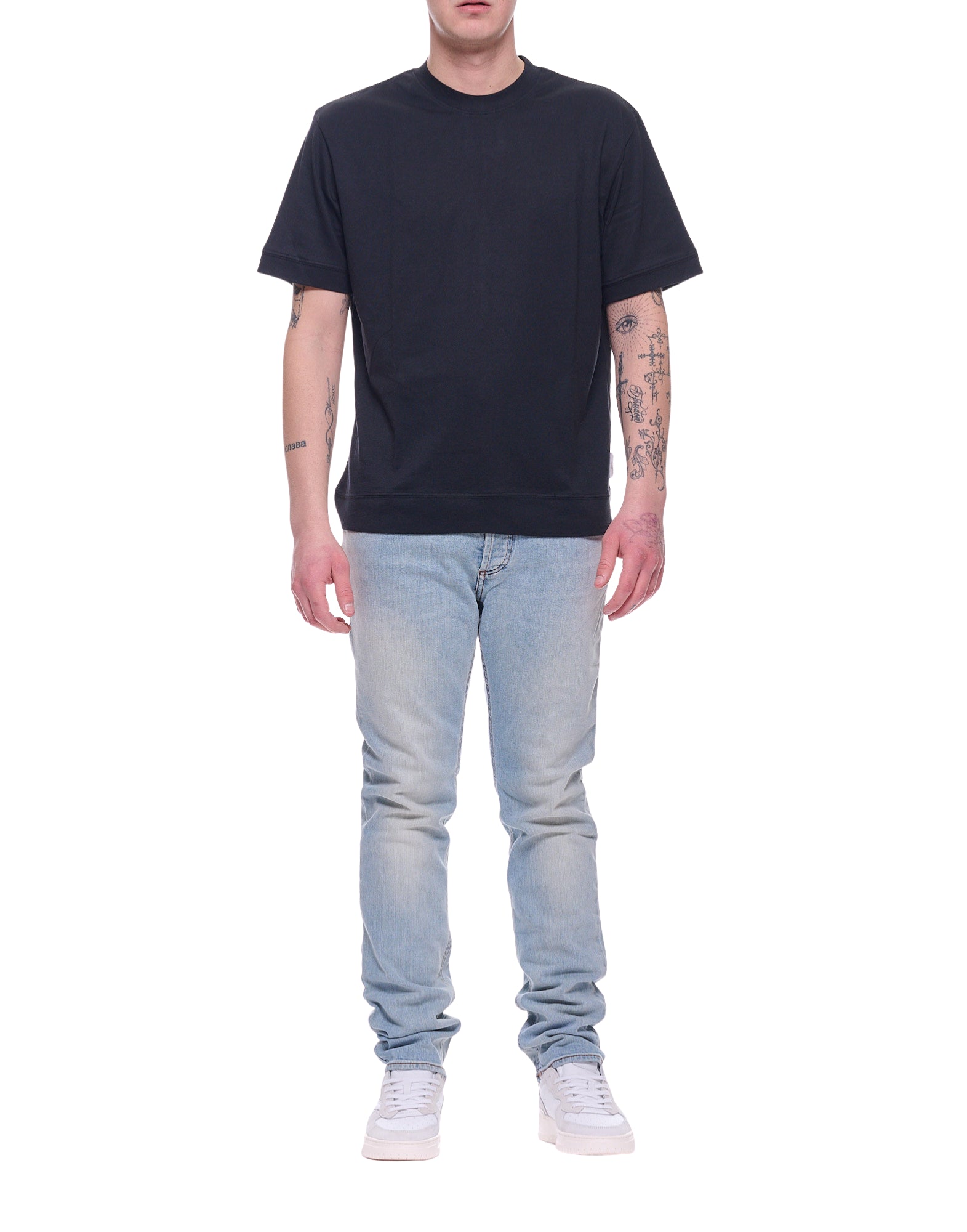 Entre Amis Men’s Slim Fit Jeans in Cotton Light Blue Made in Italy 206L853