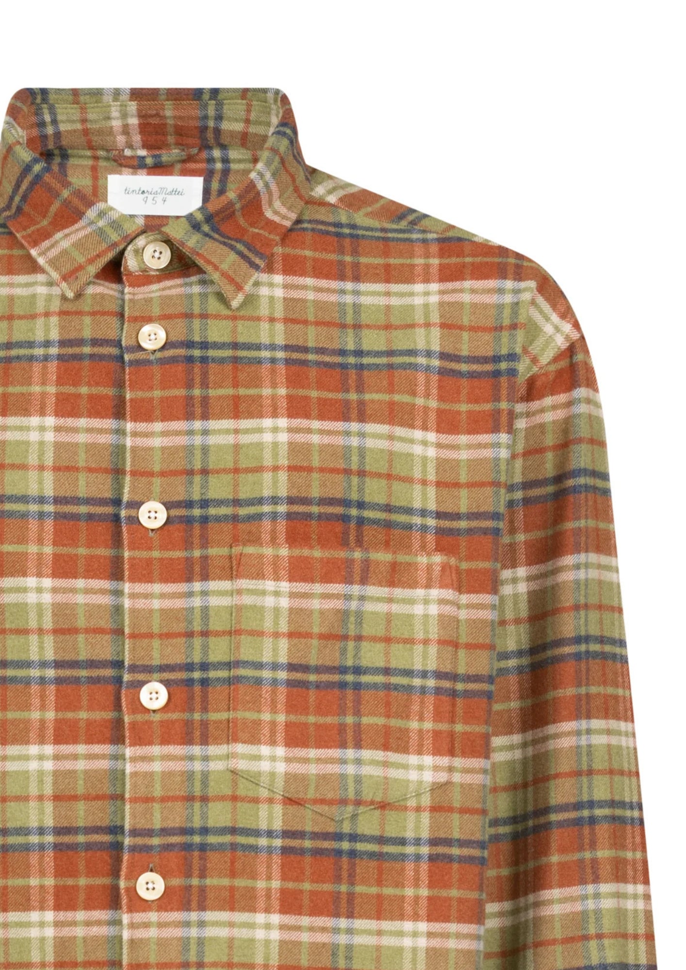 N78 QU5 레드/그린 스퀘어 셔츠 - Camicie - Tintoria Mattei