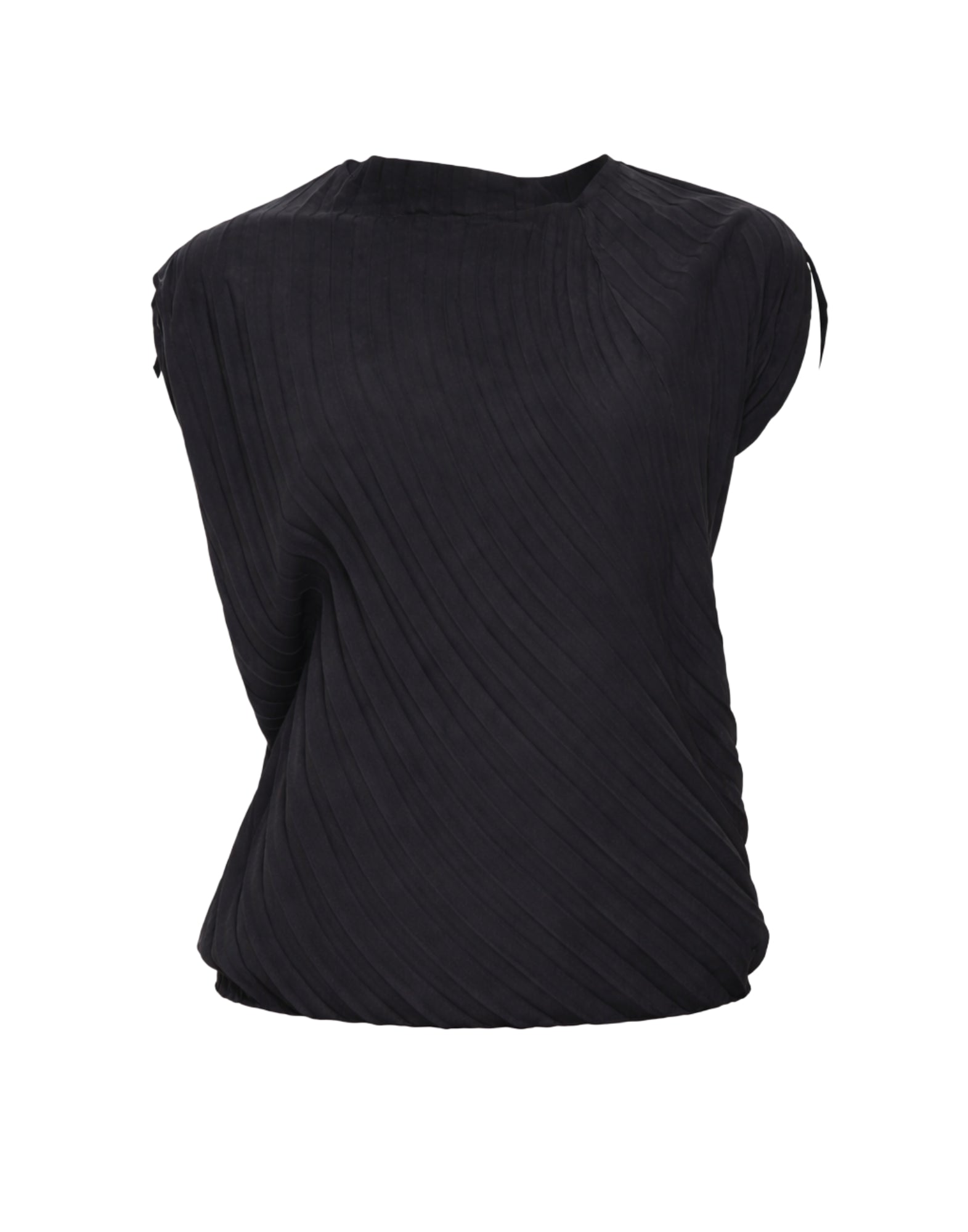 Meimeij Women’s Pleated Polyester Blouse, Black, Short Sleeve, Regular Fit E6/I/ M6EY02 100 BLACK